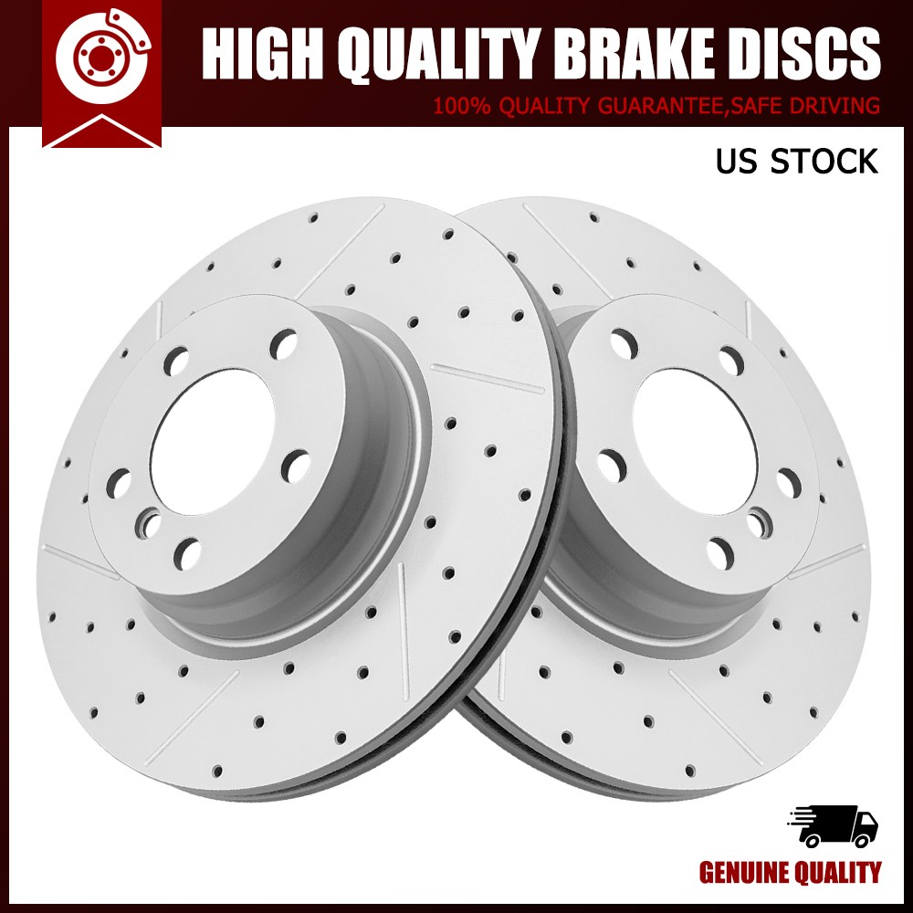 Front Drilled Brake Disc Rotors For For 2012-2016 Bmw 228i 328d 328i 330e 428i