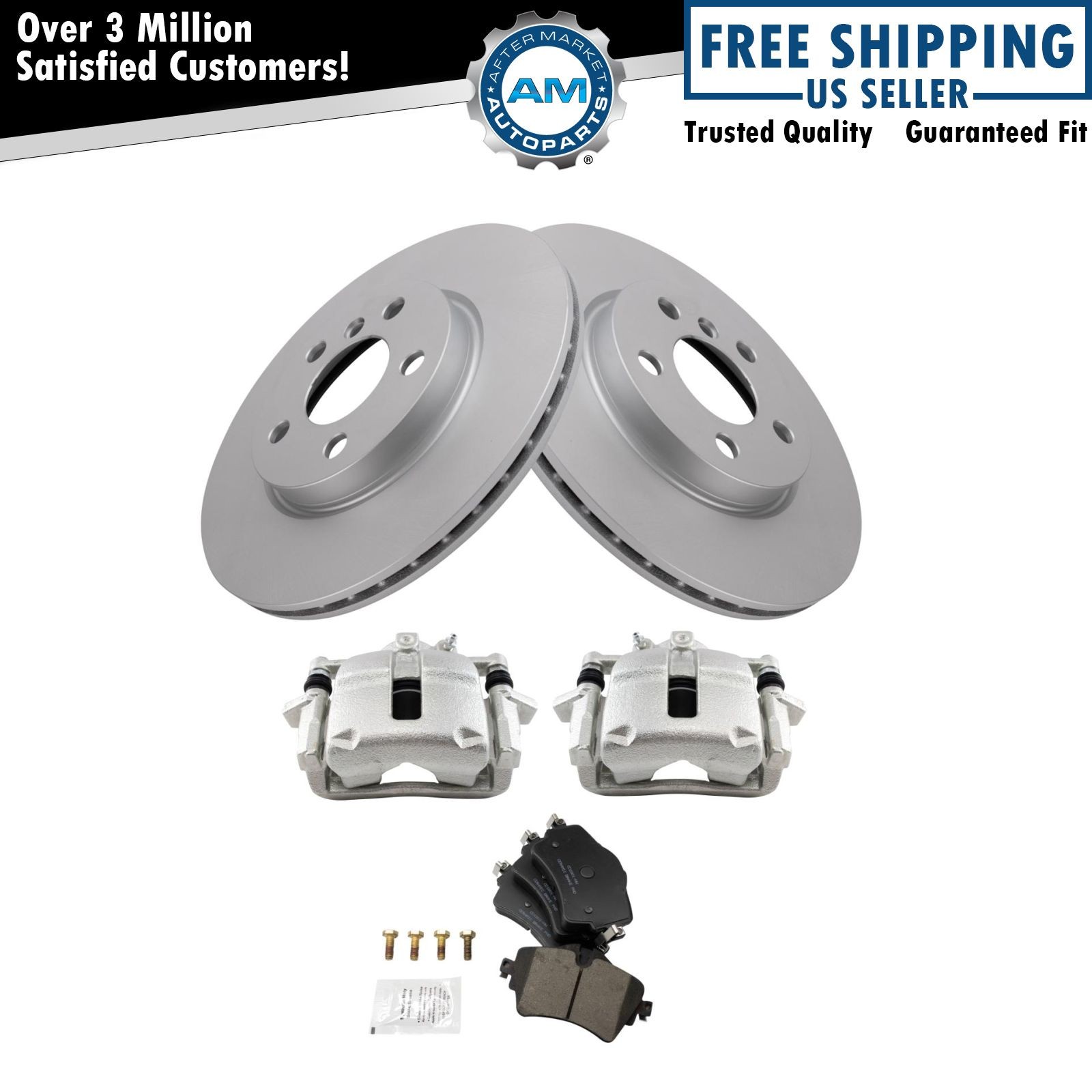 Brake Pad & Rotor Kit Ceramic Premium G-Coated Fits 2014 Mini Cooper
