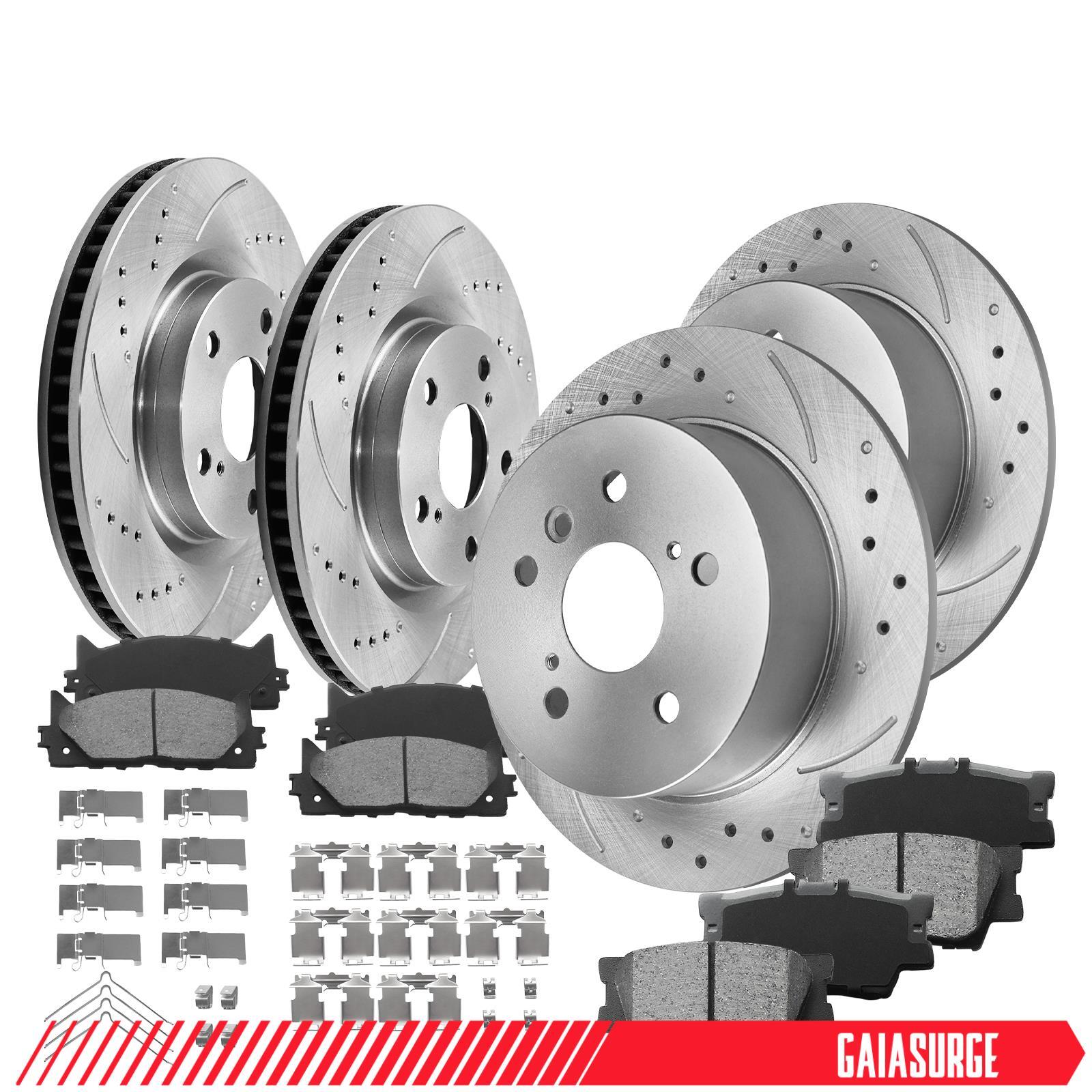 Front Rear Drilled Rotors Brake Pads Kits for Toyota Camry Avalon Lexus ES350
