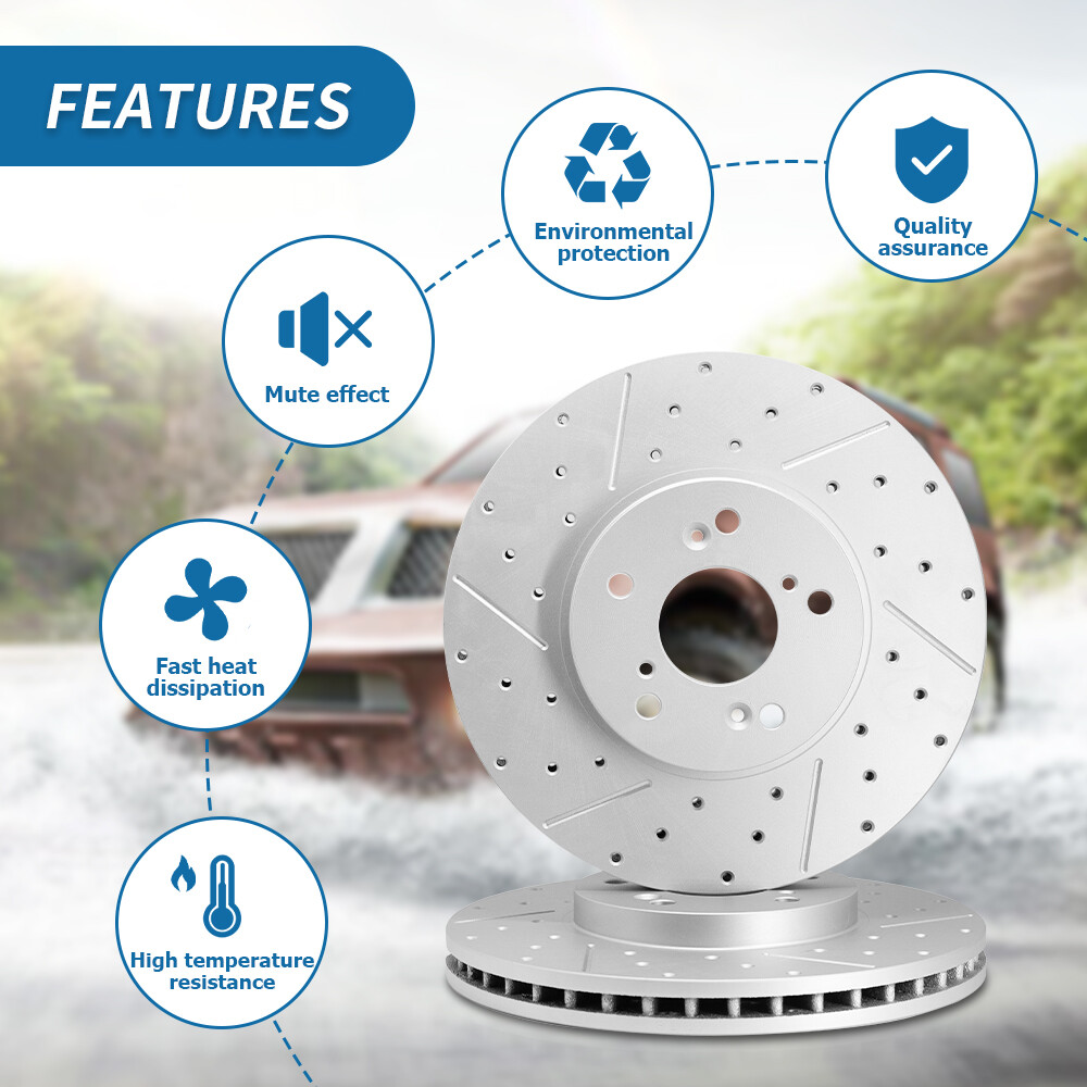 Front & Rear Rotors + Ceramic Pads for 2011 – 2018 Dodge Durango Grand Cherokee