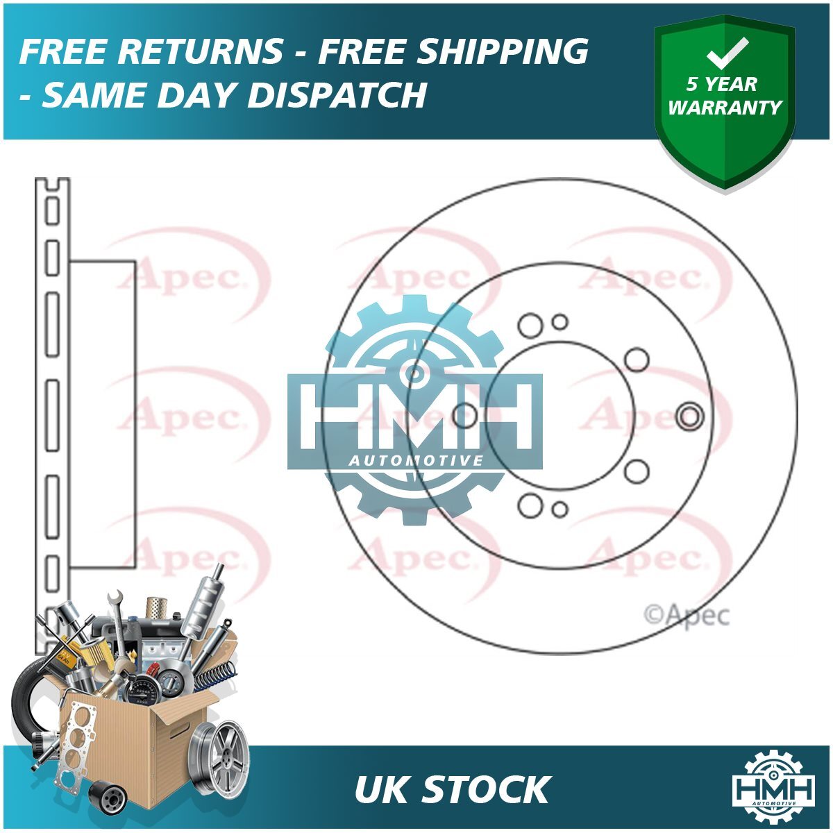 Fits Mitsubishi Space Wagon 1998-2004 2.0 2.4 2.5 Brake Disc Rear Poppy