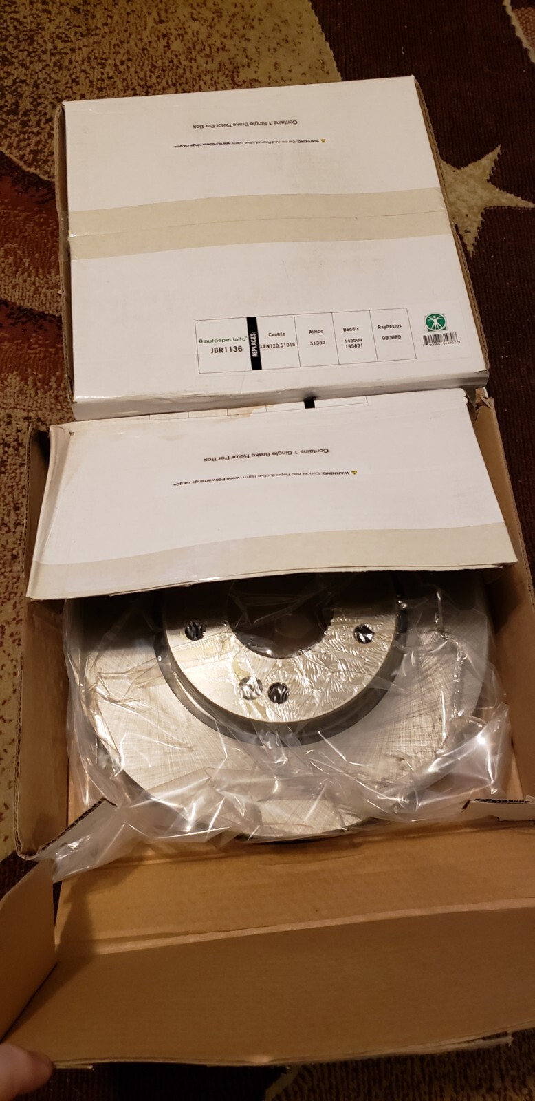 Pair Of Replacement Disc Brake Rotor-Front OE Stock Power Stop JBR1136