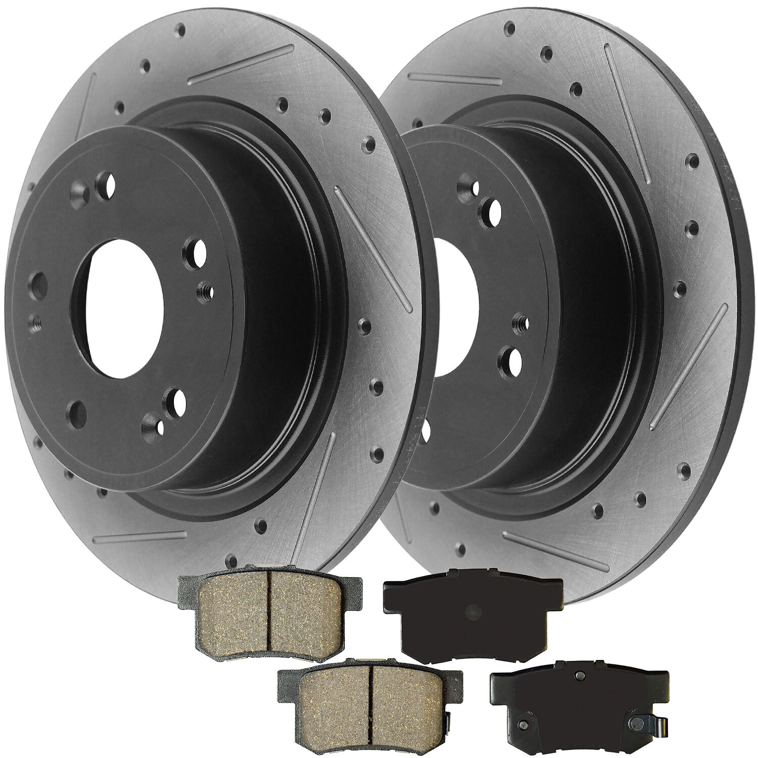 Rear DRILLED Brake Rotors Ceramic Pads for 2003 – 2007 Honda Accord 2pcs 5-Lug