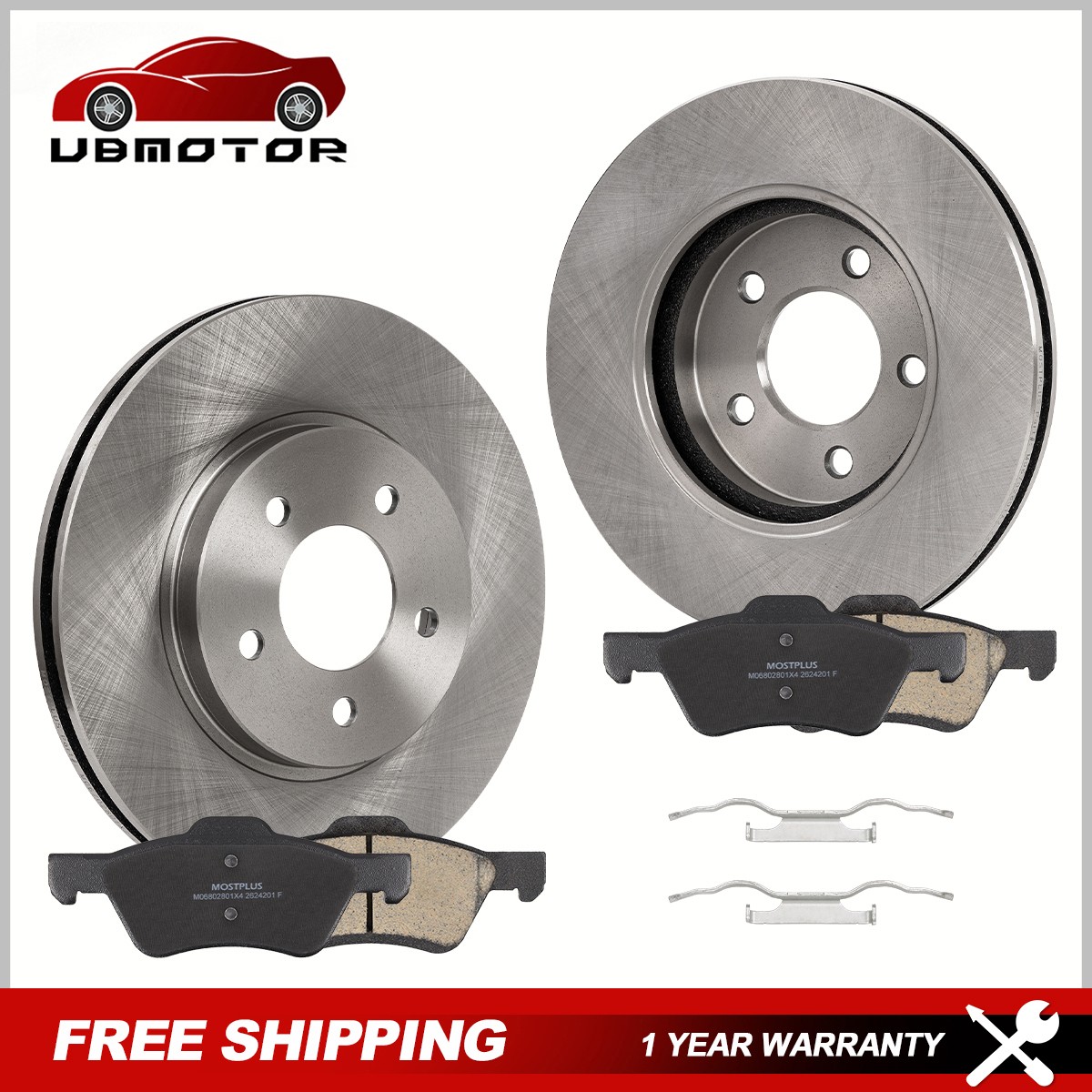 Front Disc Rotors and Brake Pads For Ford Escape Mercury Mariner Mazda Tribute