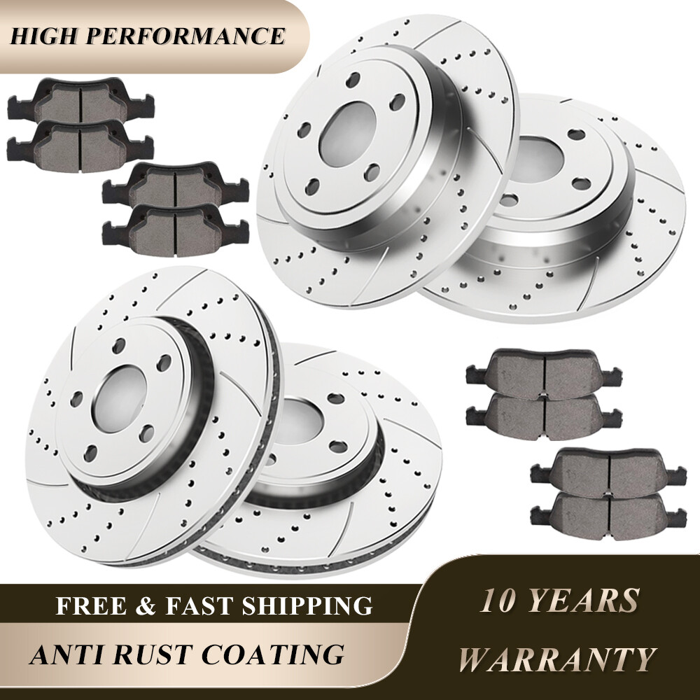 330mm Front Rear Rotors Brakes Pads Fit 2011 – 2018 Dodge Durango Grand Cherokee