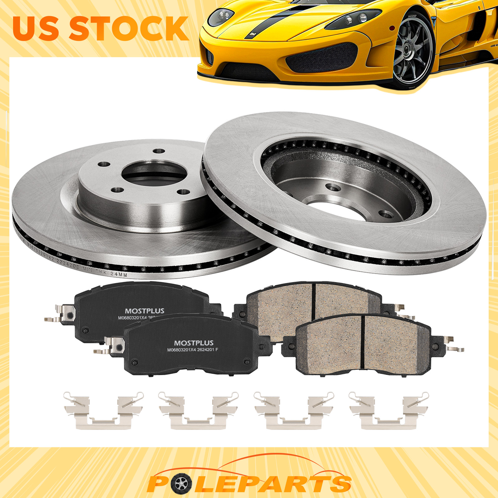 Front Disc Brake Rotors & Ceramic Brake Pads Kit for 2013-2023 Nissan Altima