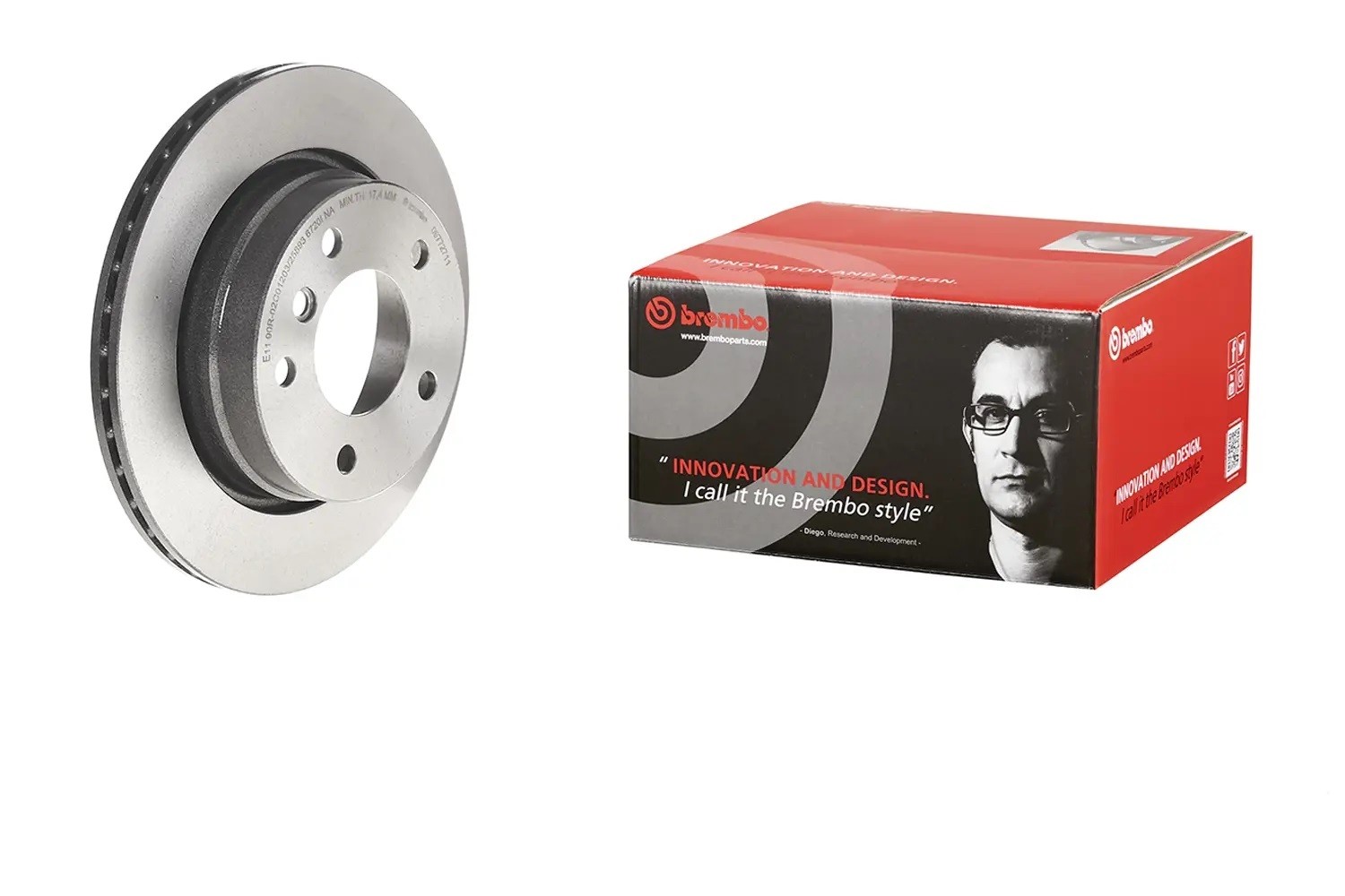 Brembo for 04-08 Volvo S40/05-08 V50 Front Premium UV Coated OE Rotor