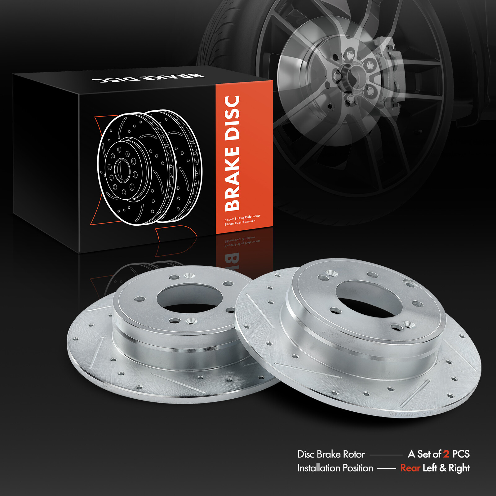 Rear Drilled Rotors for Hyundai Sonata 2005-2018 Azera Tucson Kia Optima Cadenza