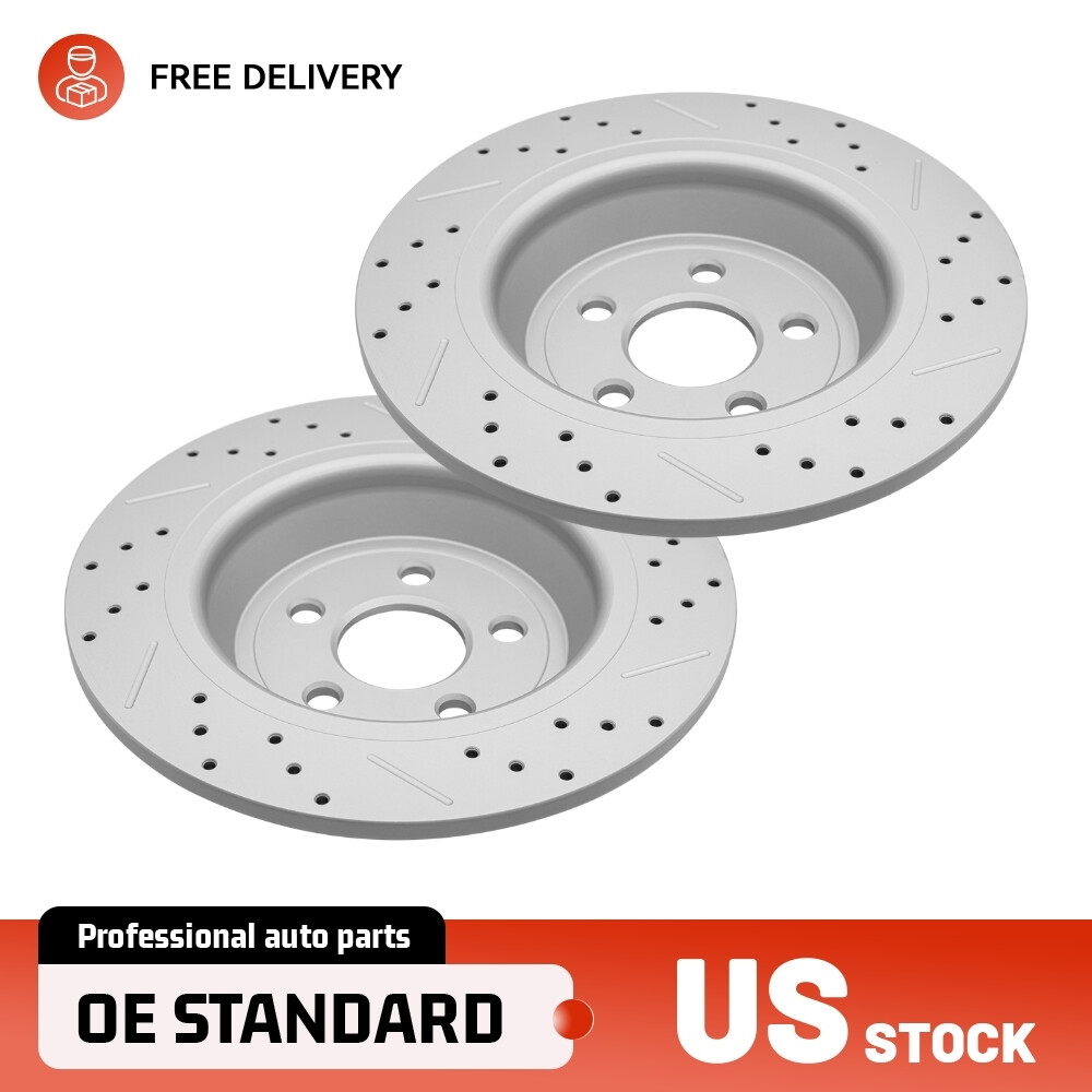 Solid Rear Drilled Brake Rotors for Ford Fusion Edge Lincoln MKX MKZ Continental