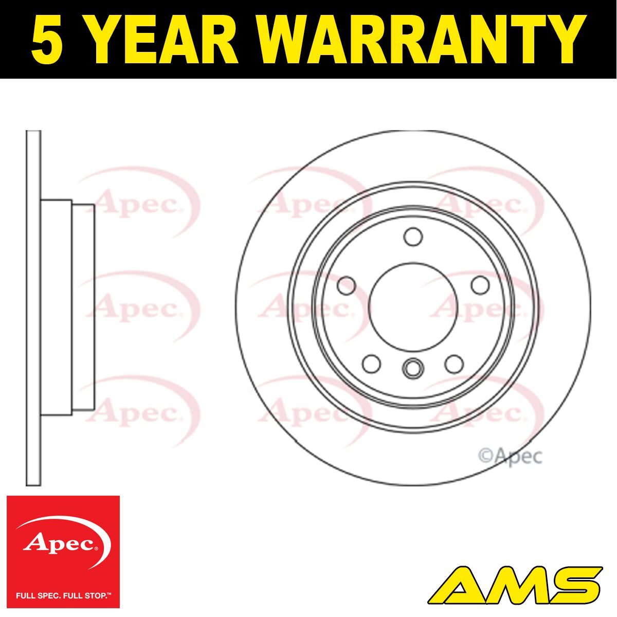 Fits BMW 1 Series 2011- 2 Series 2014- 1.5 1.6 D 2.0 Brake Disc Rear Apec