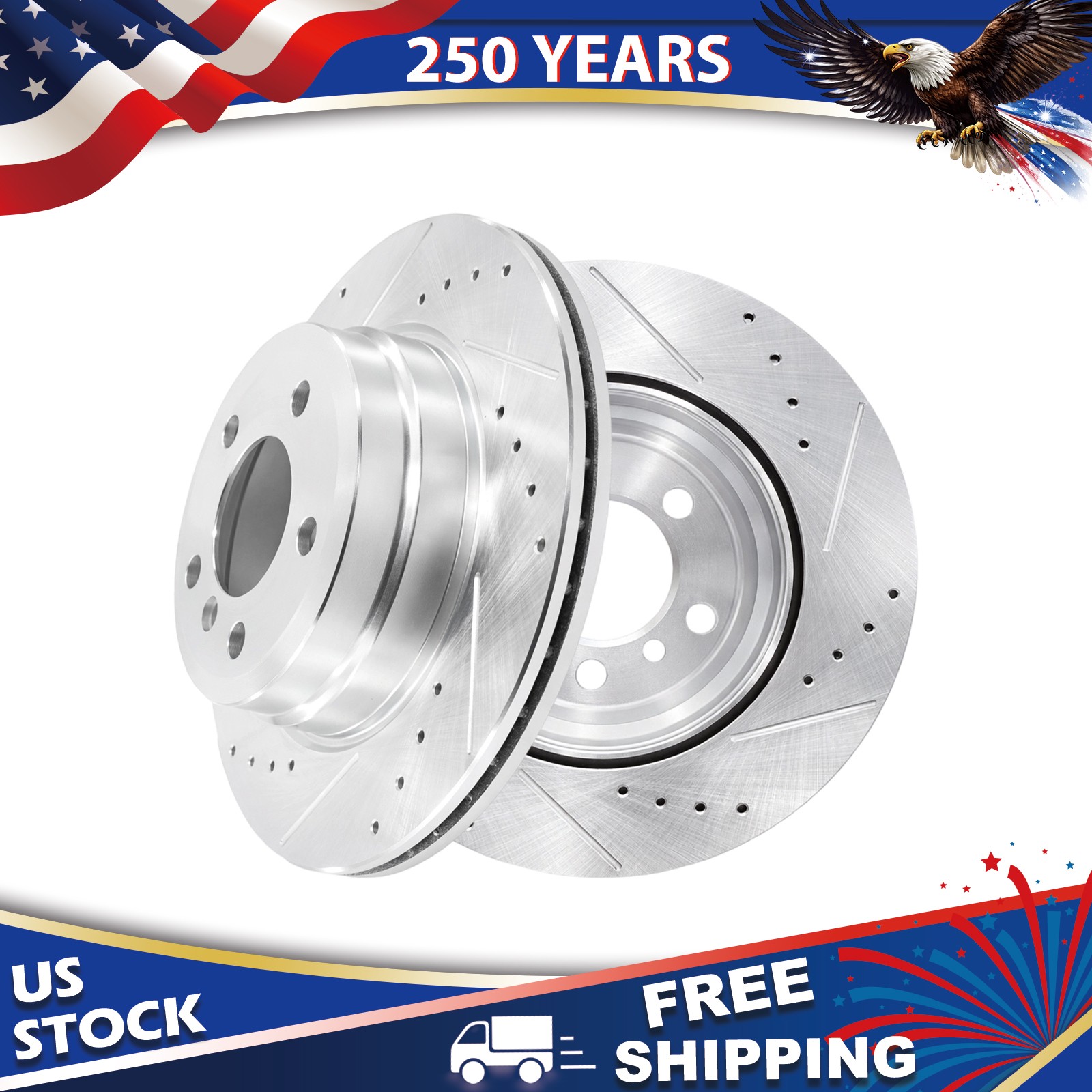 12.59″ (320mm)Rear Drilled Rotors for 2010 2011-2015 2016 2017 2018 BMW X5 X6