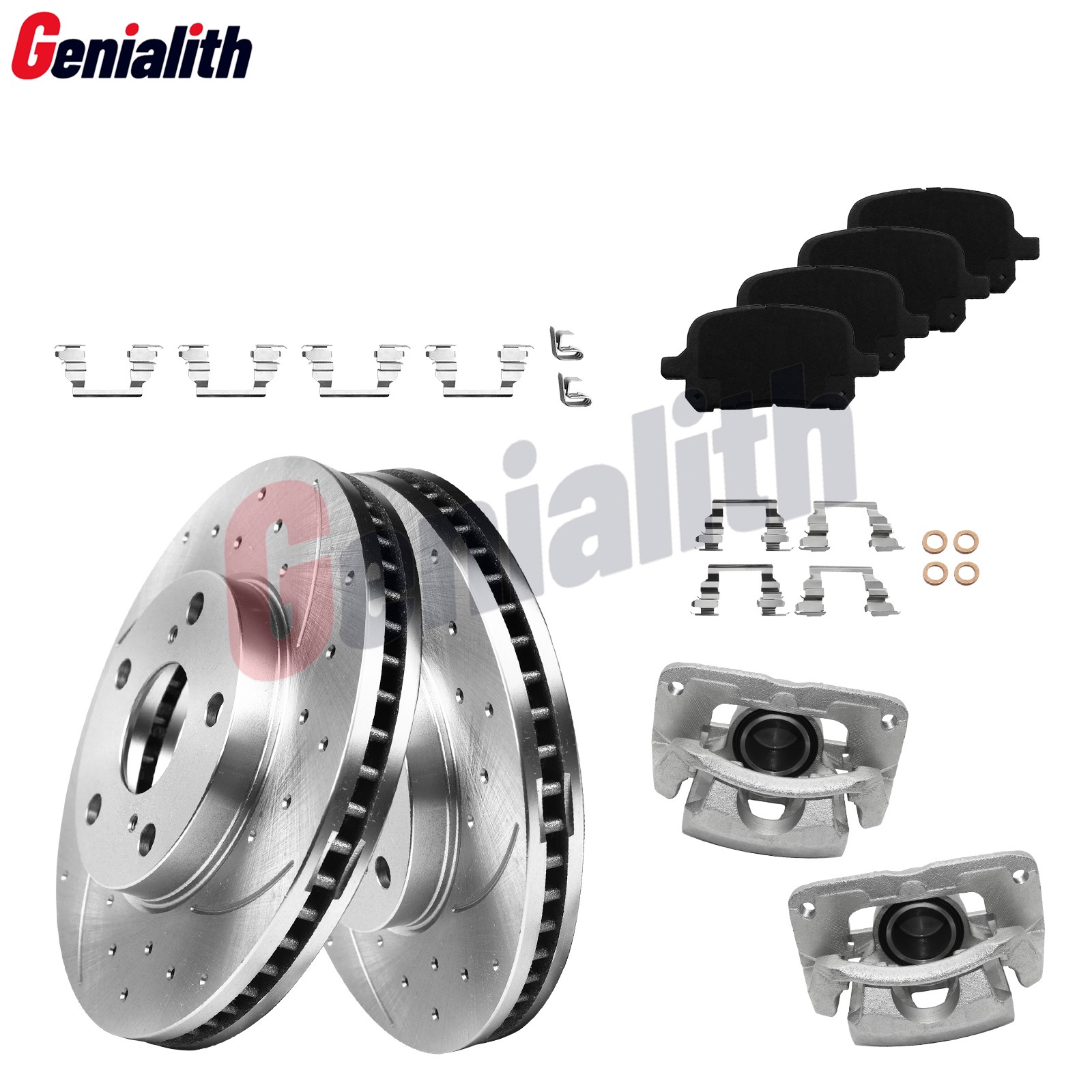 Front Drilled Brake Rotor Pads Brake Caliper for 99-03 Toyota Solara 97-01 Camry