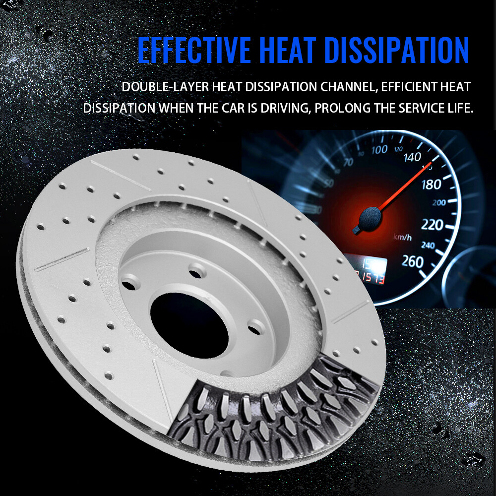 Rear Disc Drilled Brake Rotors Set of 2 for 2010 2011 Hyundai Sonata AZERA