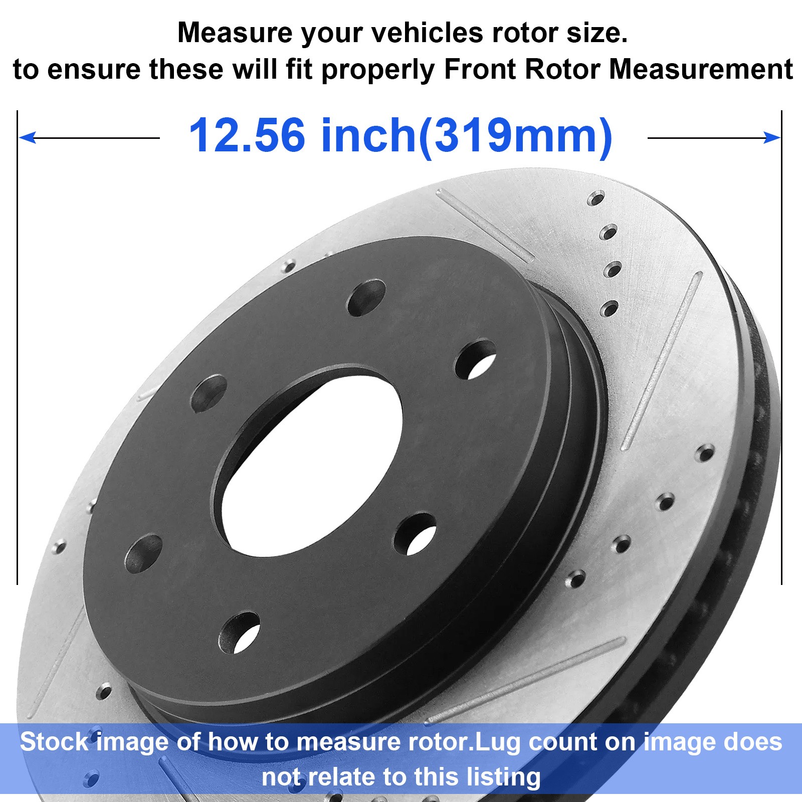 Front Disc Brake Rotors and Ceramic Brake Pads for Toyota Tacoma 2005-2020 6 Lug
