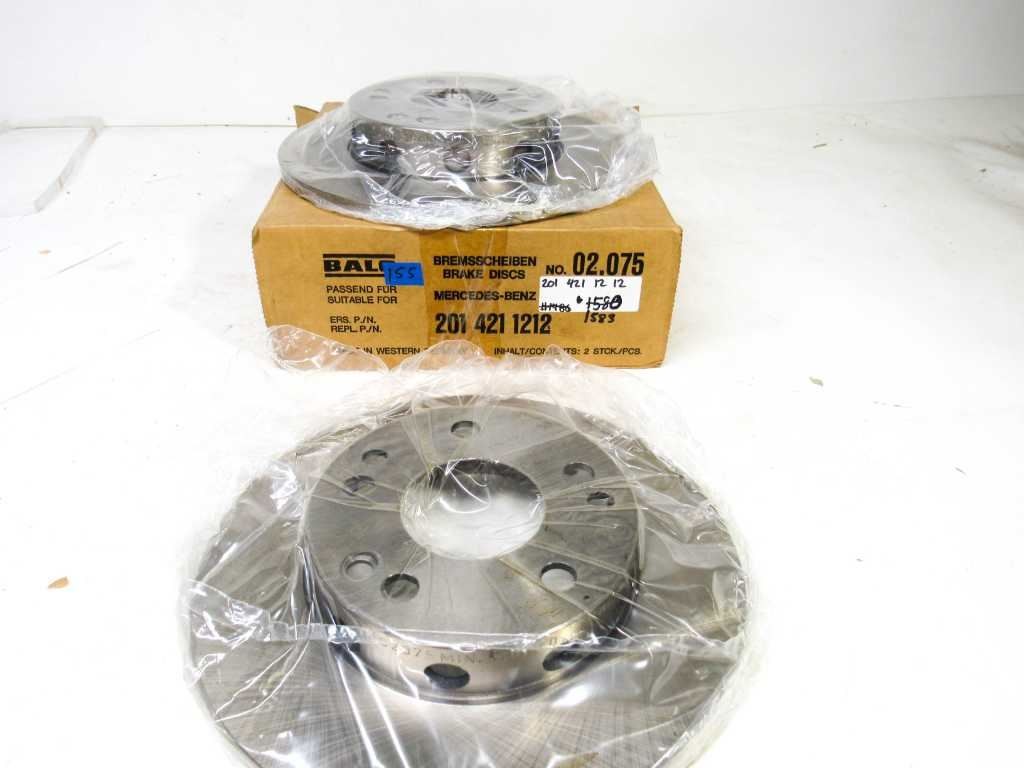 84-93 Mercedes W124 300D 300E W201 190E Rear Brake Rotor Set 2014211212 BALO NOS