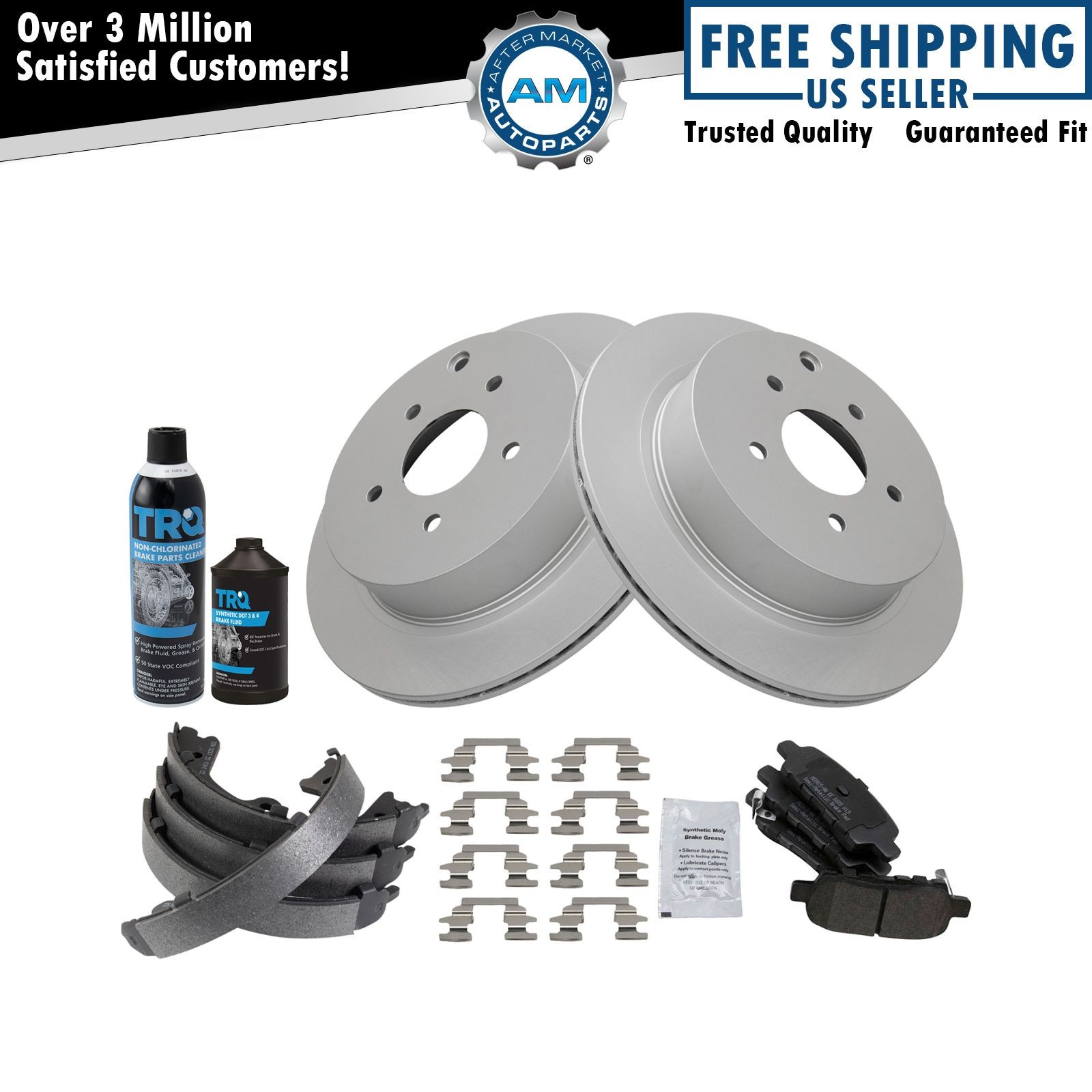 Rear Brake Pad & Rotor Kit Semi-Metallic Fits INFINITI Nissan