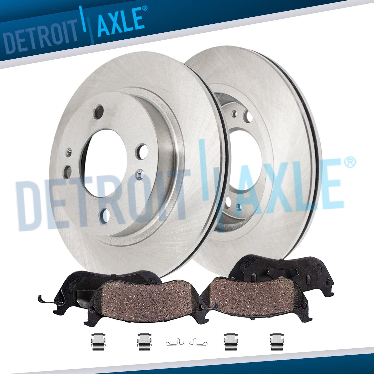 Front Disc Brake Rotors Ceramic Brake Pads Kit for 2014 – 2016 Mitsubishi Mirage