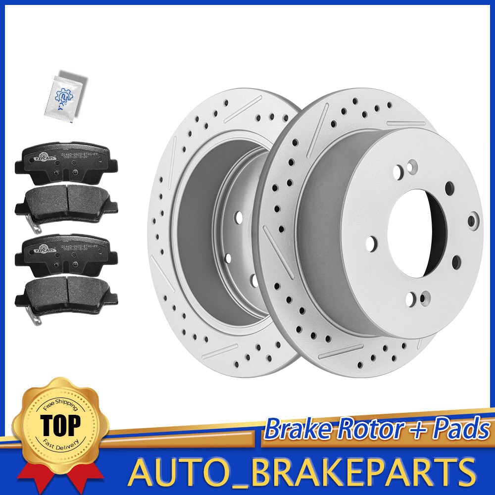10.31 inch (262mm) Rear Disc Brake Rotors Ceramic Pads for 2010 – 2013 Kia Soul