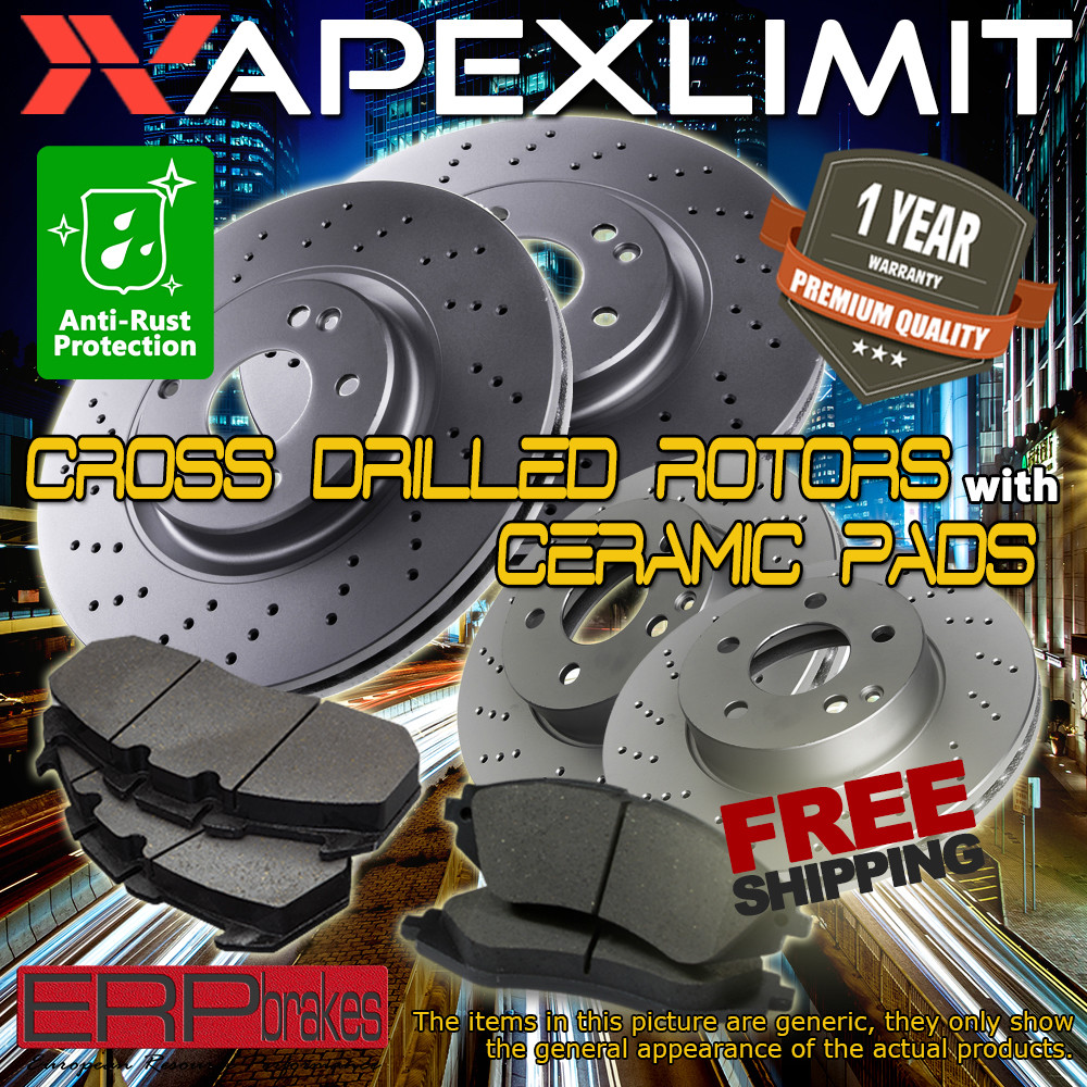 Front+Rear Drilled Rotors & Ceramic Pads for Honda Odyssey / Acura Legend, RL