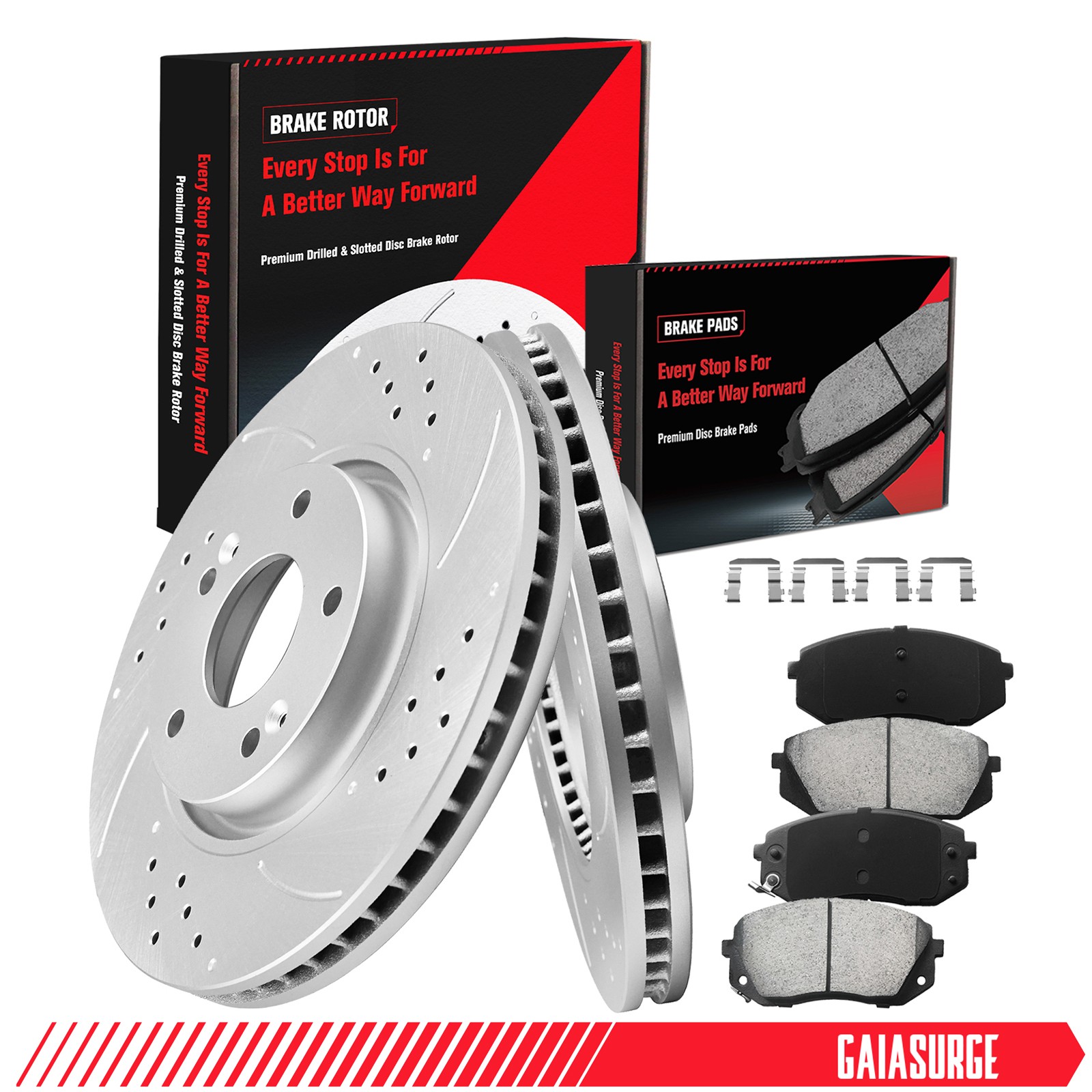 Front Disc Brake Rotors Ceramic Brake Pads Kit for Hyundai Tucson Kia Sportage