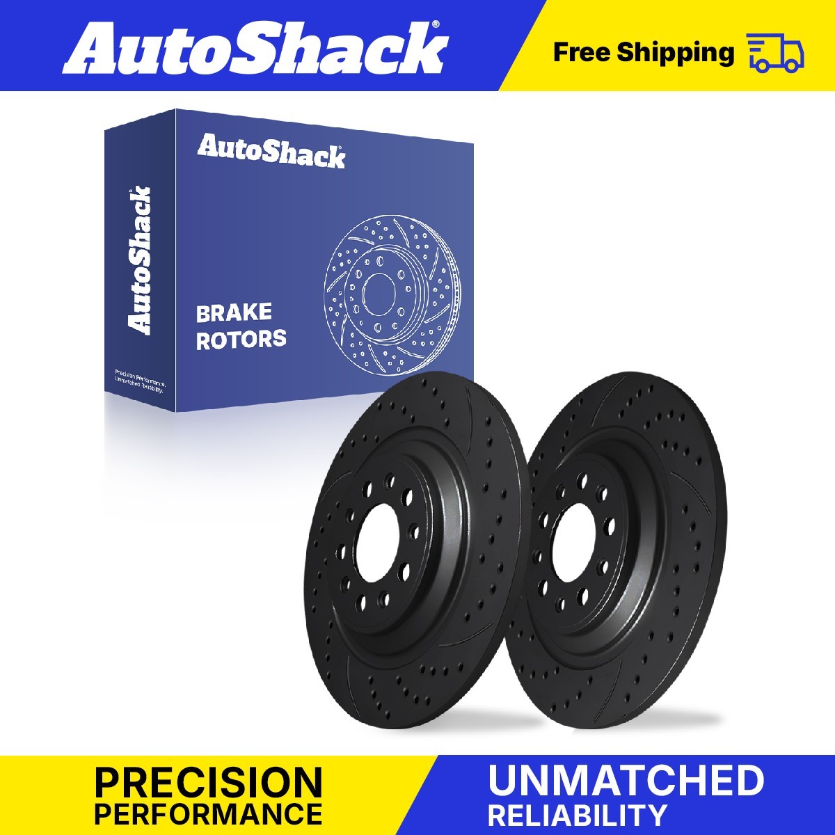 Rear Drilled Slotted Brake Rotors Pair for Jeep, Cherokee 2014-2023