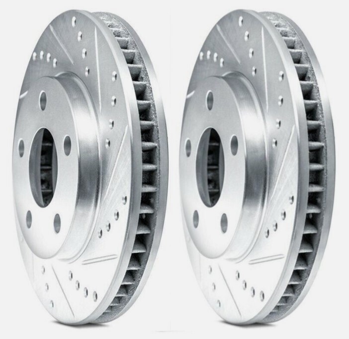 Drilled, Slotted, Zinc Coated – Geo-performance Front Disc Brake Rotor Set (L/R)