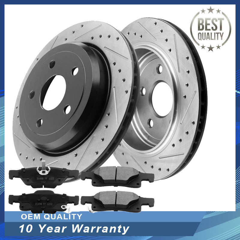 For Jeep Grand Cherokee Brake Rotors & Ceramic Pads Rear 330mm 5 Lugs Brake Kits