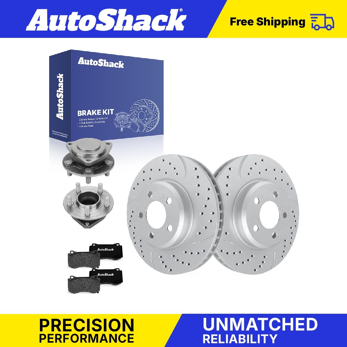Front Drilled Slotted Brake Rotors Pad Hub for Dodge, Challenger 15-19, 21-23
