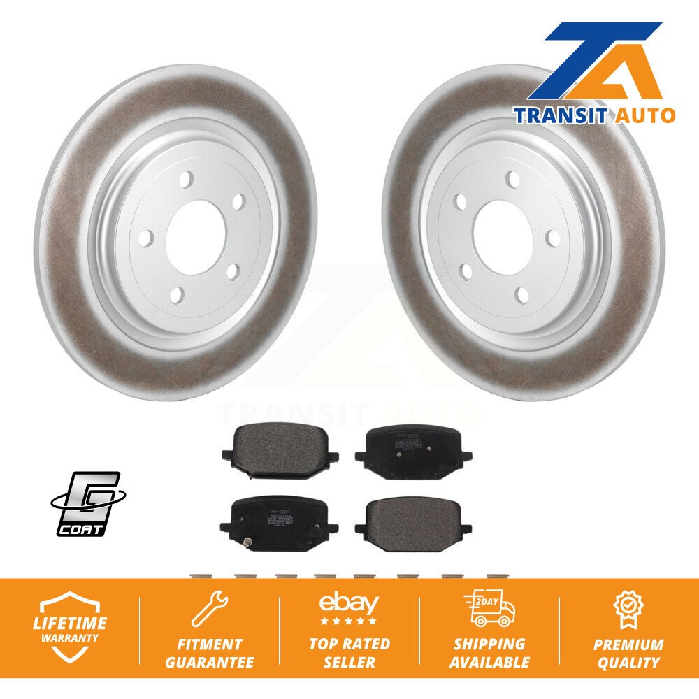 Coated Brake Rotor & Semi-Metallic Pad Rear Kit For 2022-2024 Ford Explorer 2.3L