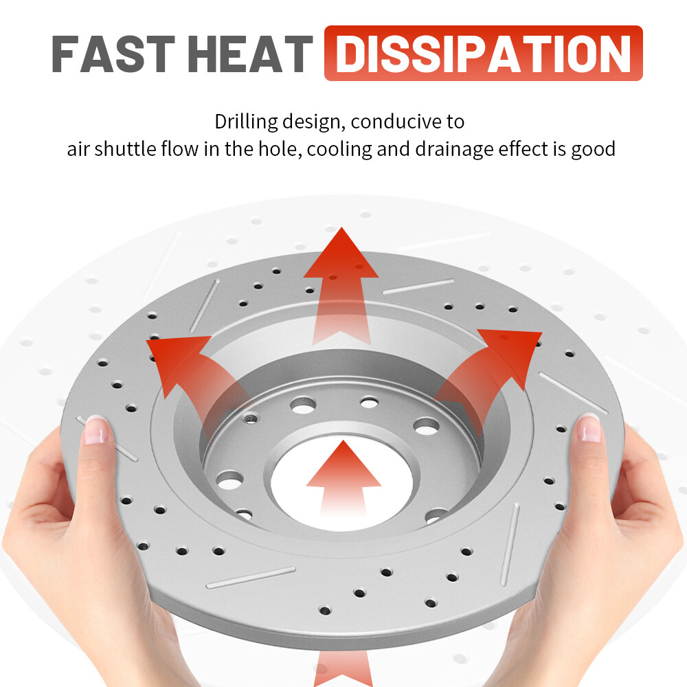 268mm Rear Drilled Brake Rotors for Chevy Cruze Sonic Trax Buick Encore 2013-16