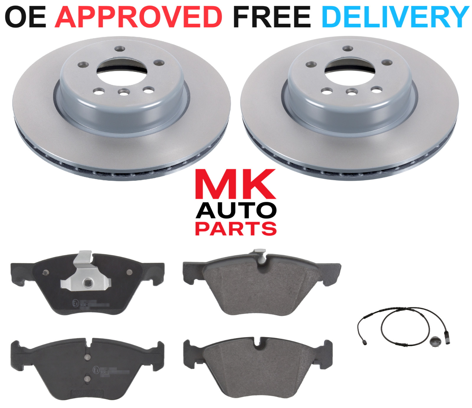 FOR BMW F10 F11 518 520 FRONT BRAKE DISCS & PADS AND SENSOR 330MM 2011 TO 2015