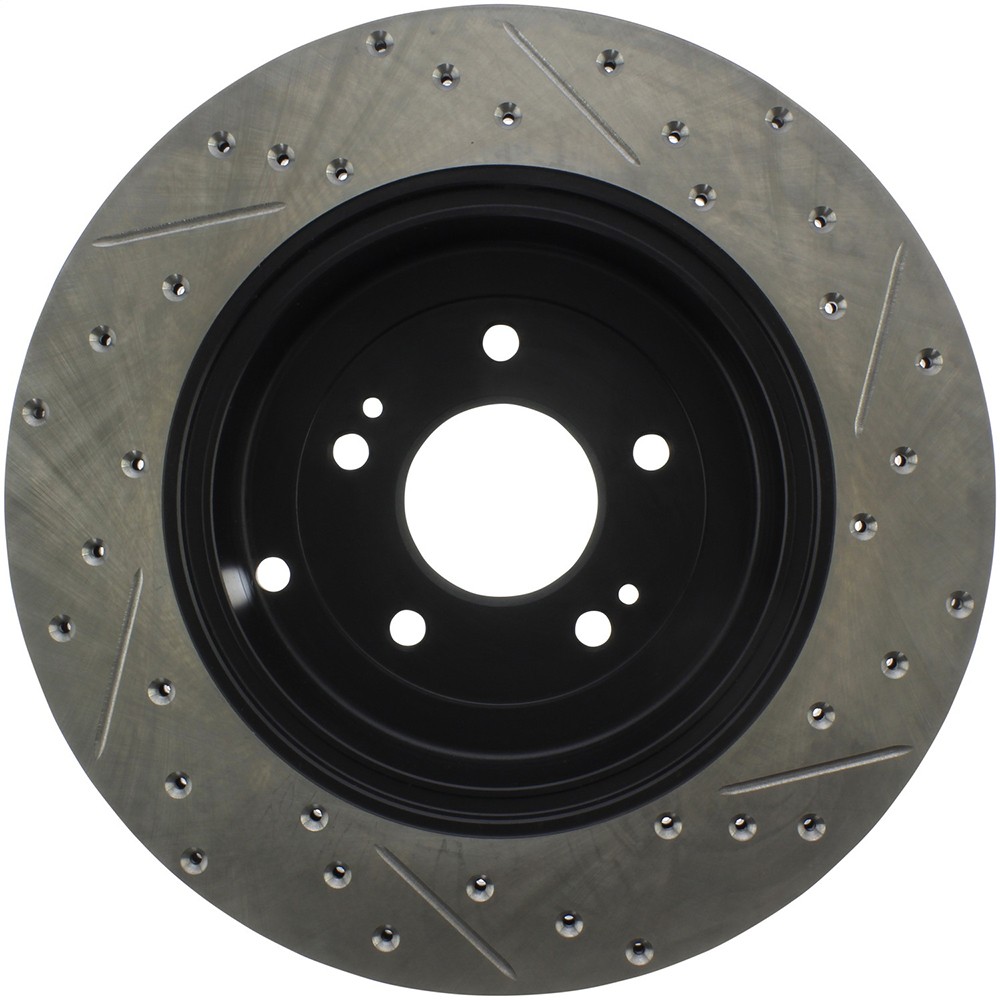 StopTech 127.51035R Rear Right Drilled Slotted Brake Rotor for 2010-2016 Genesis