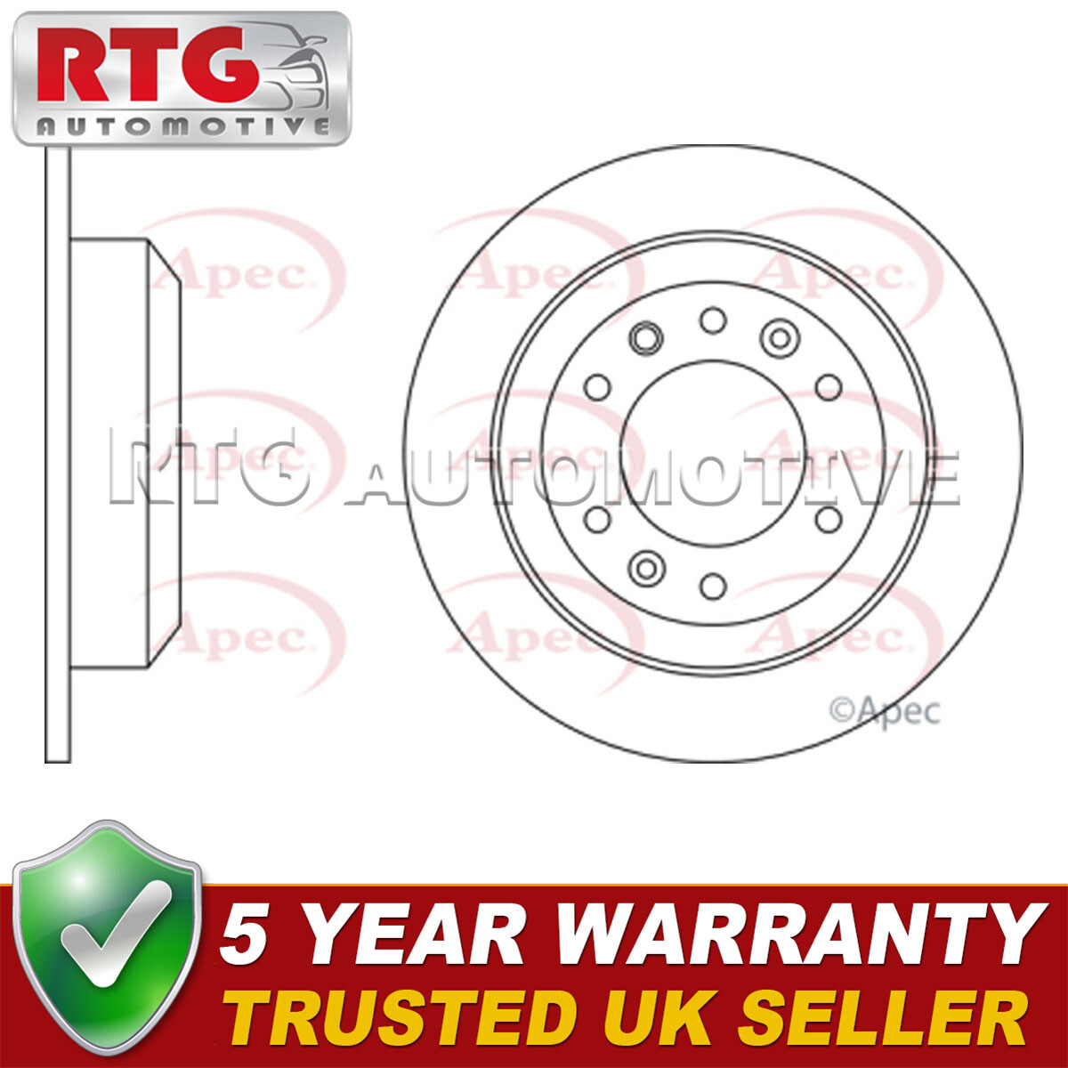 Rear 1x Brake Disc Fits Kia Sedona 2006- 2.2 CRDi 2.7 2.9 584114D000