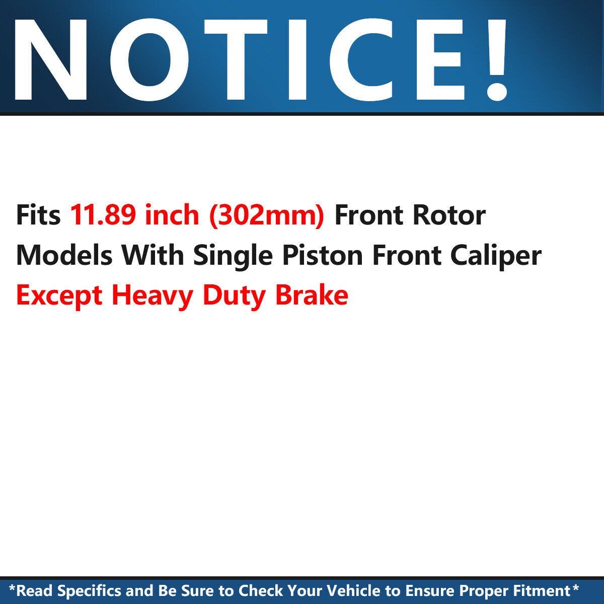 302mm Front Rotor + Brake Pad for Dodge Grand Caravan Journey Ram C/V VW Routan