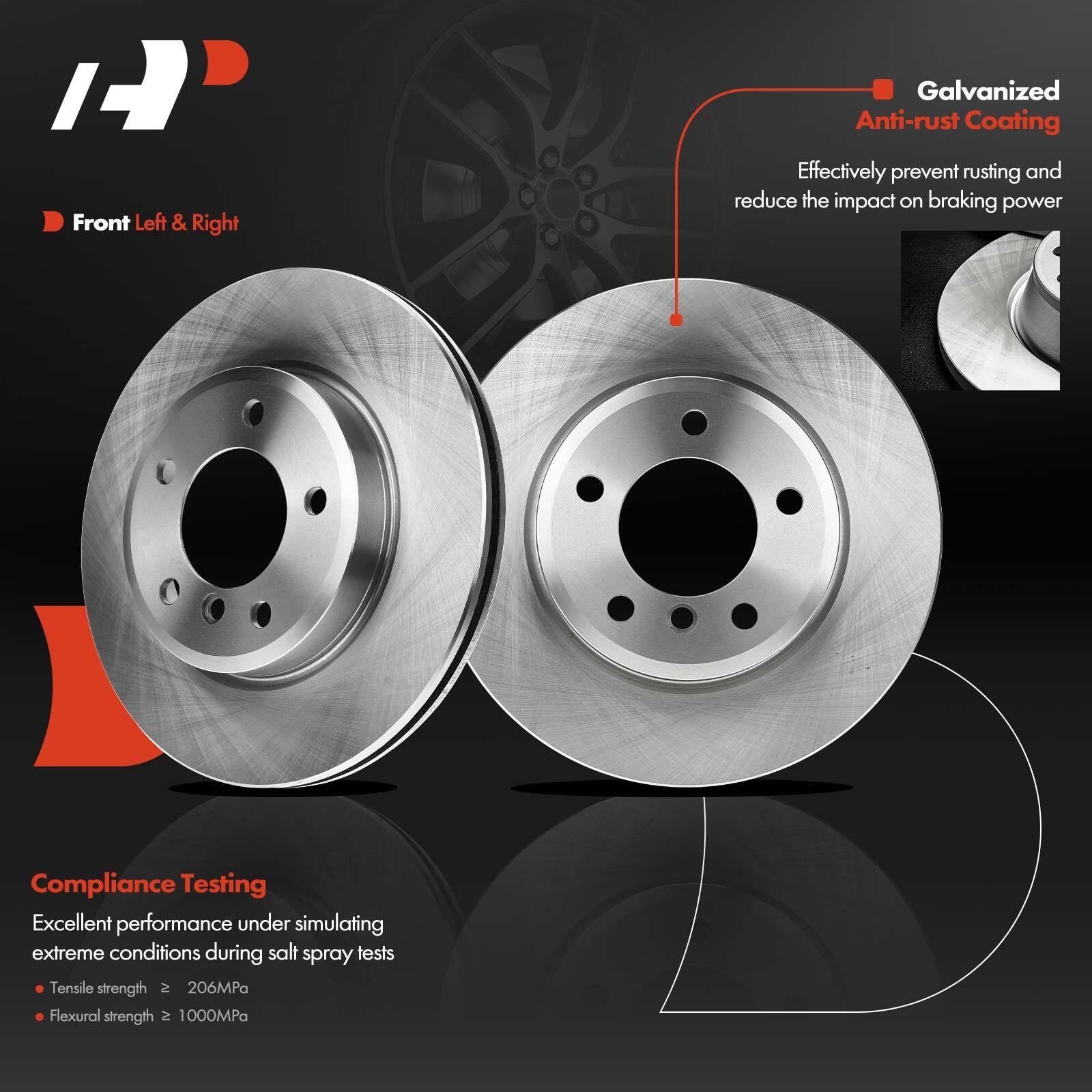 Disc Brake Rotors & Pads + Calipers Front for BMW E46 323i 325Ci E36 Z3 E85 Z4