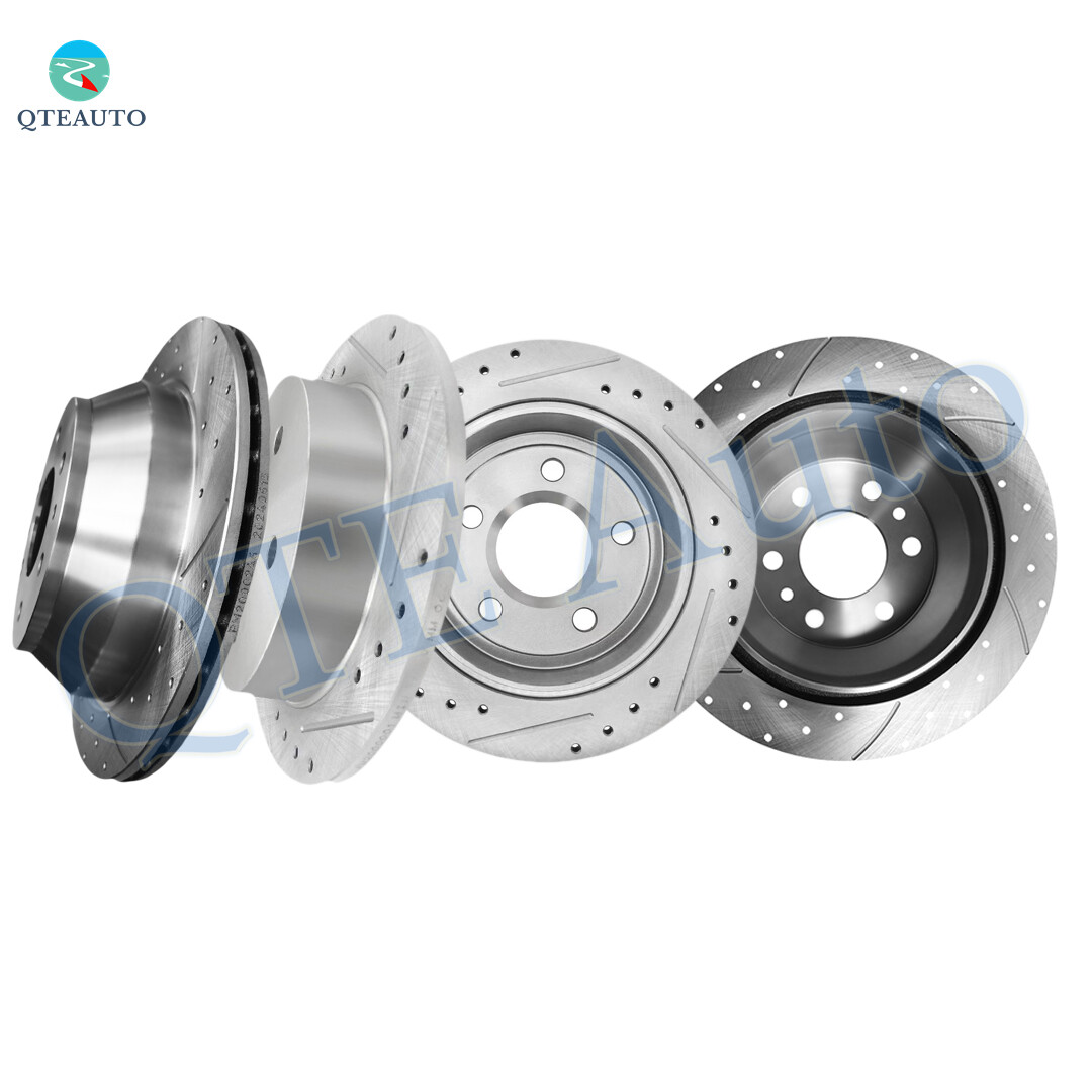 Set 4 Front 303mm-Rear 278mm Drilled Brake Rotors For 2000-2005 Chevrolet Impala