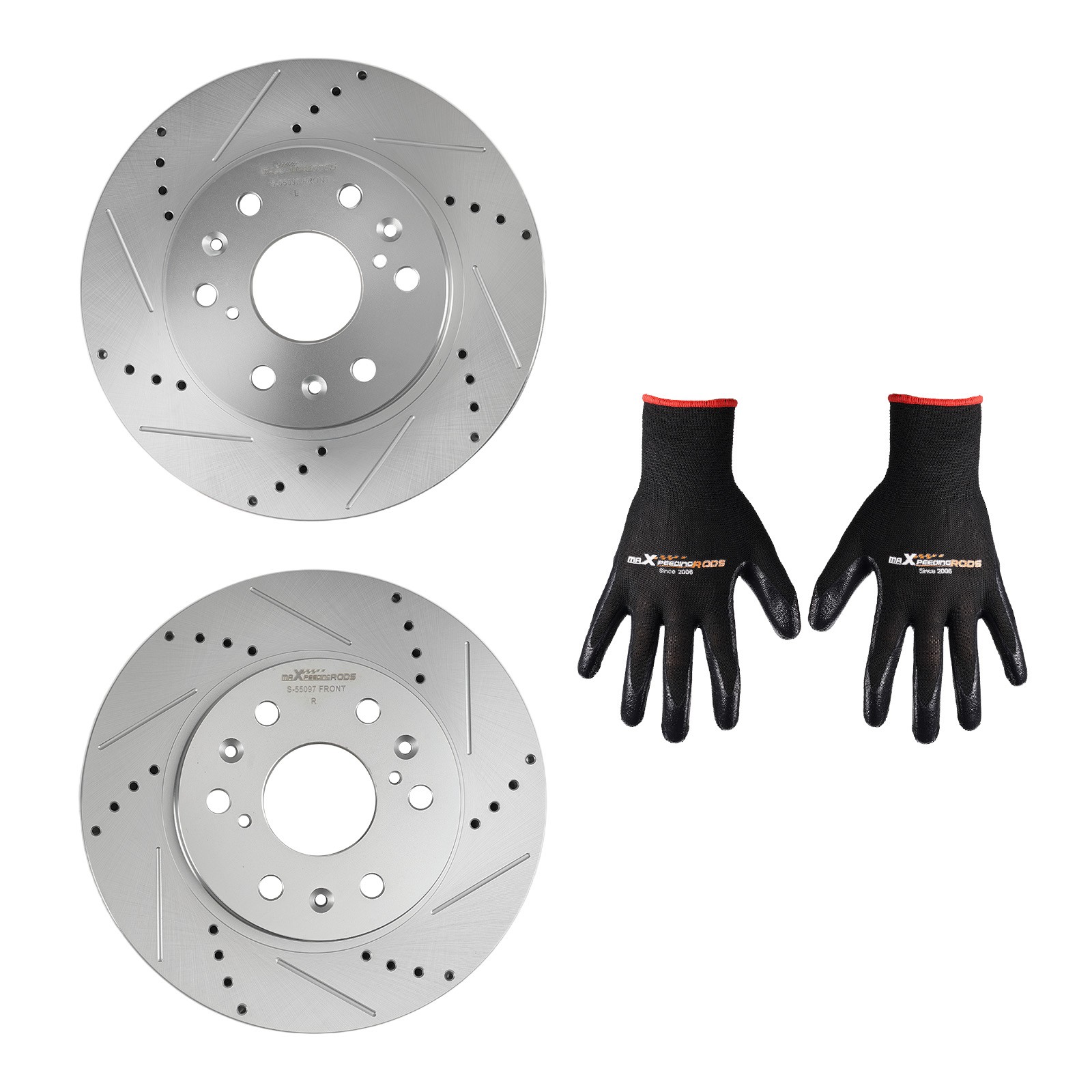 Front Drilled & Slotted Brake Rotor for Chevrolet Silverado 1500 2005-19 S-55097