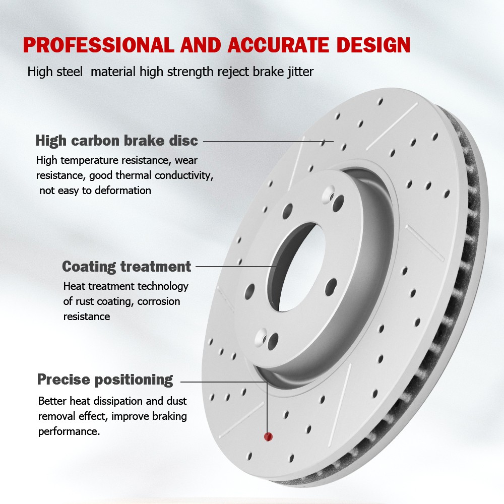 2X Front Brake Disc Rotor for Jeep Compass Renegade Chrysler 200 Dart 500X