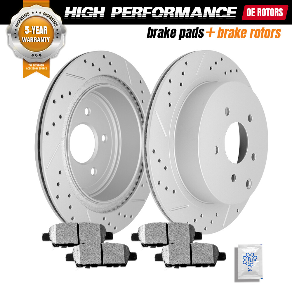 Rear Brake Rotors + Brake Pads for Nissan Murano Pathfinder Quest INFINITI FX35