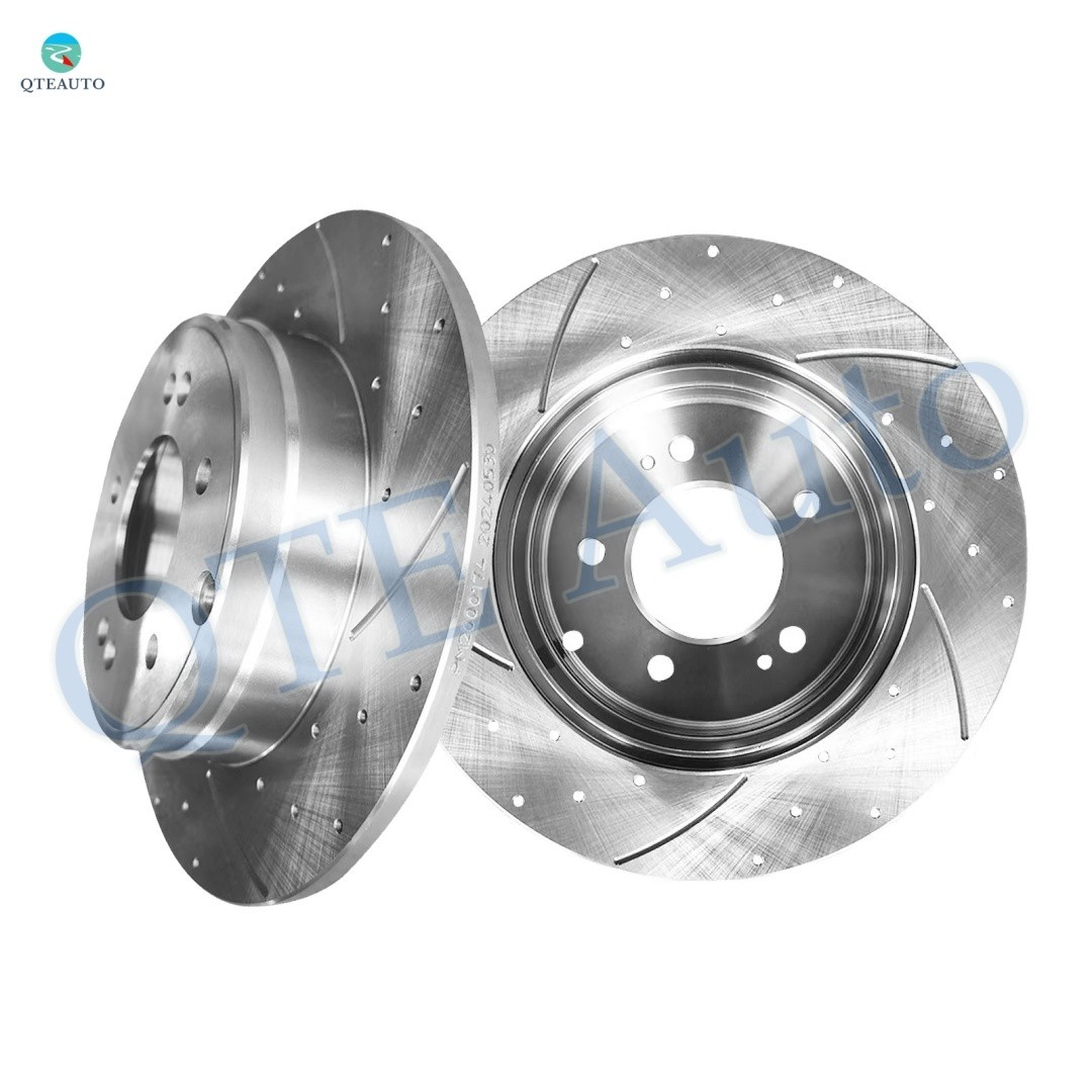 Rear Drilled Slotted Brake Disc Rotors 284mm For 2011-2018 KIA Optima