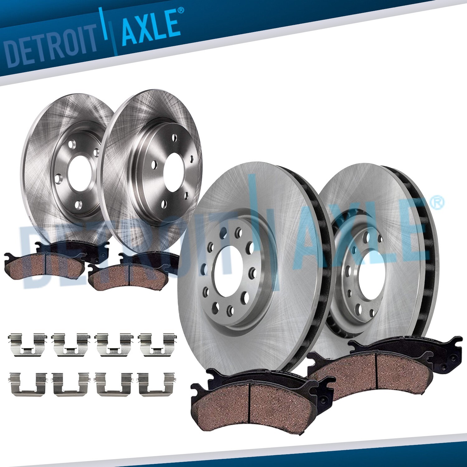 8pc Front Rear Brake Rotors Ceramic Brake Pads Kit for 2017 2018 Chevy Malibu