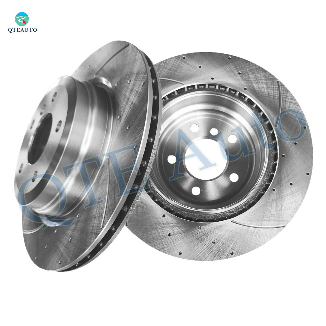 Rear Drilled Slotted Brake Disc Rotors For 2016 BMW 330I