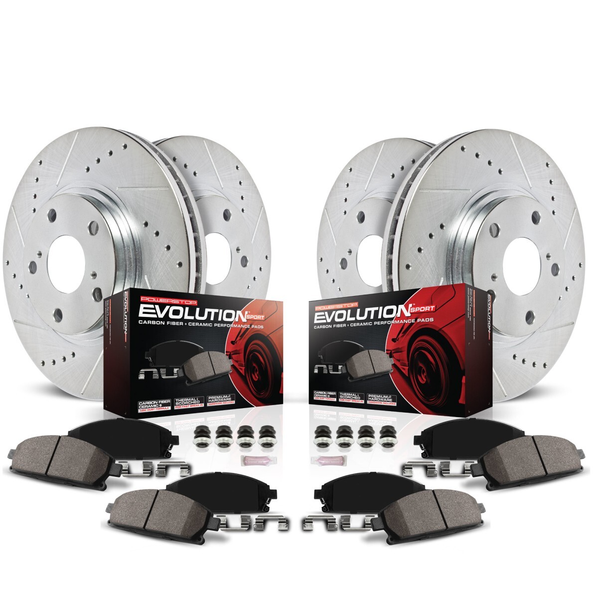 K4129 Powerstop Brake Disc and Pad Kits 4-Wheel Set Front & Rear for Highlander