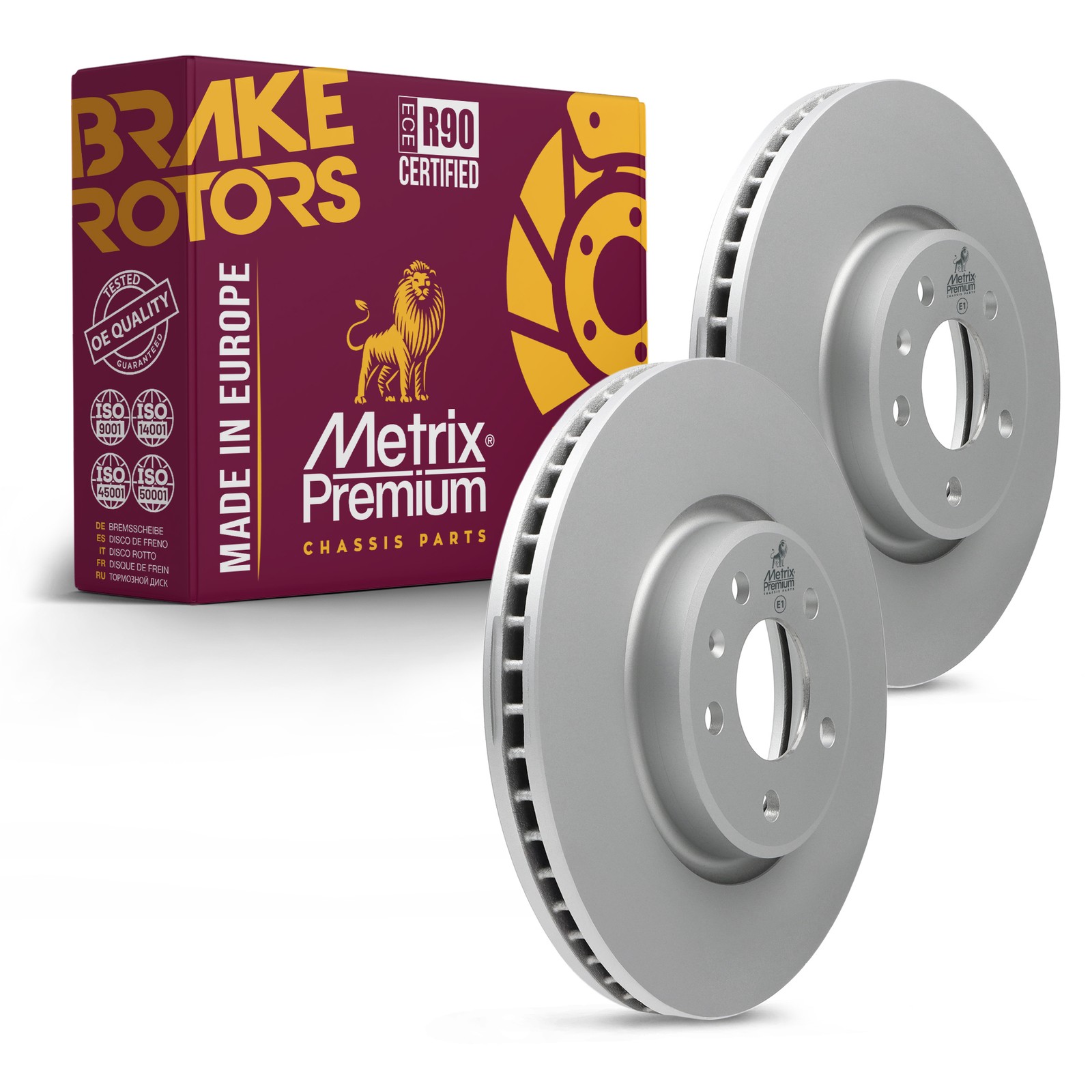 Front Disc Brake Rotor For 12-16 Audi A4 A4 Quattro A5 12-17 A5 Quattro A6 2PC