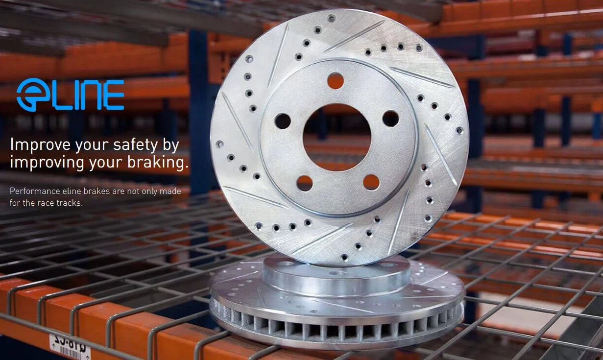 R1 Concepts eLINE Drilled & Slotted 1-Piece Rear Passenger Side Brake Rotor