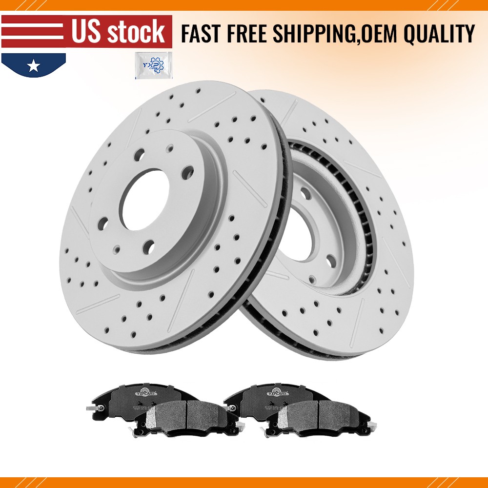 275mm Front Drilled Rotors & Ceramic Pads for 2008 2009 2010 2011 Ford Focus
