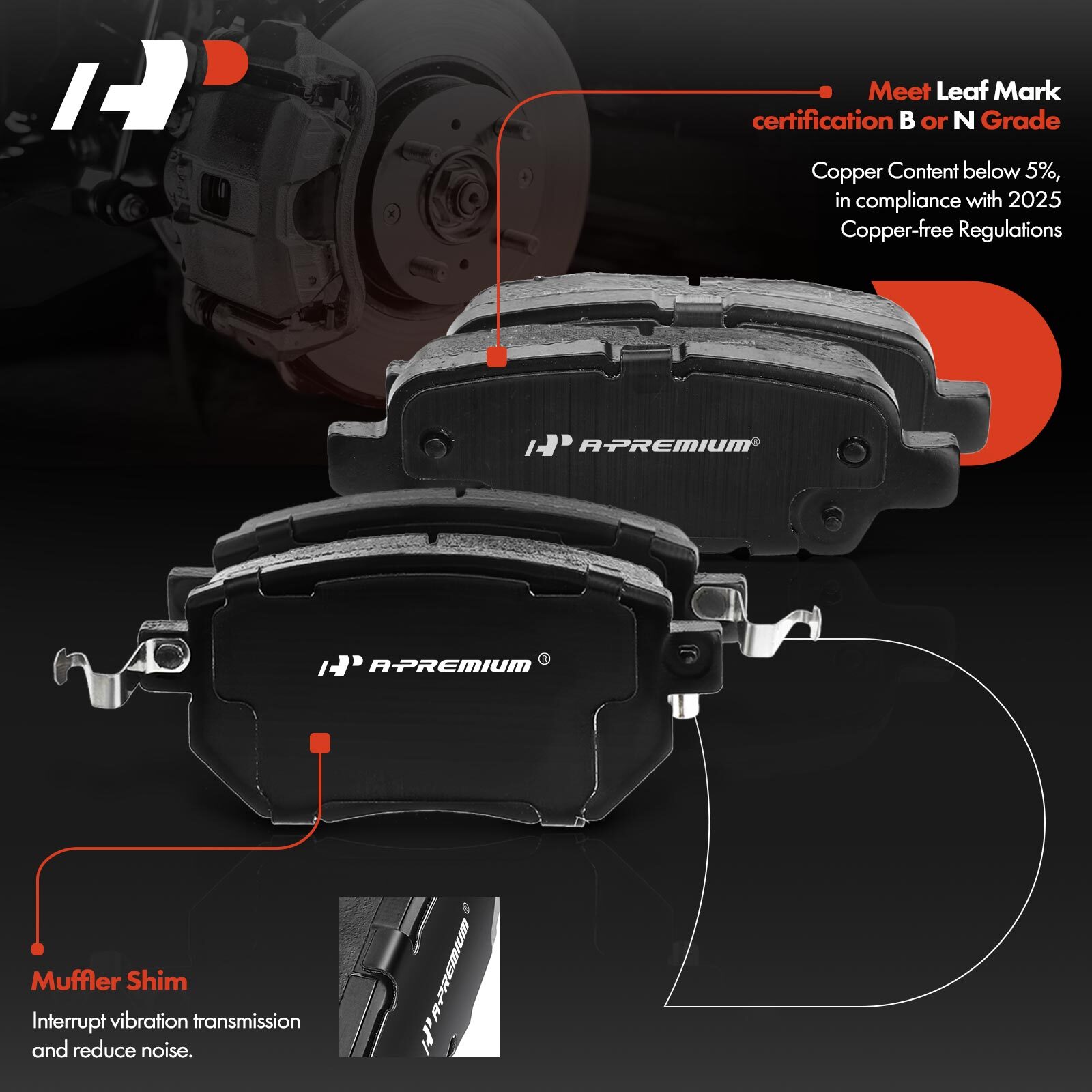 A-Premium Front & Rear Drilled Brake Rotors & Ceramic Pads for Nissan Murano V6