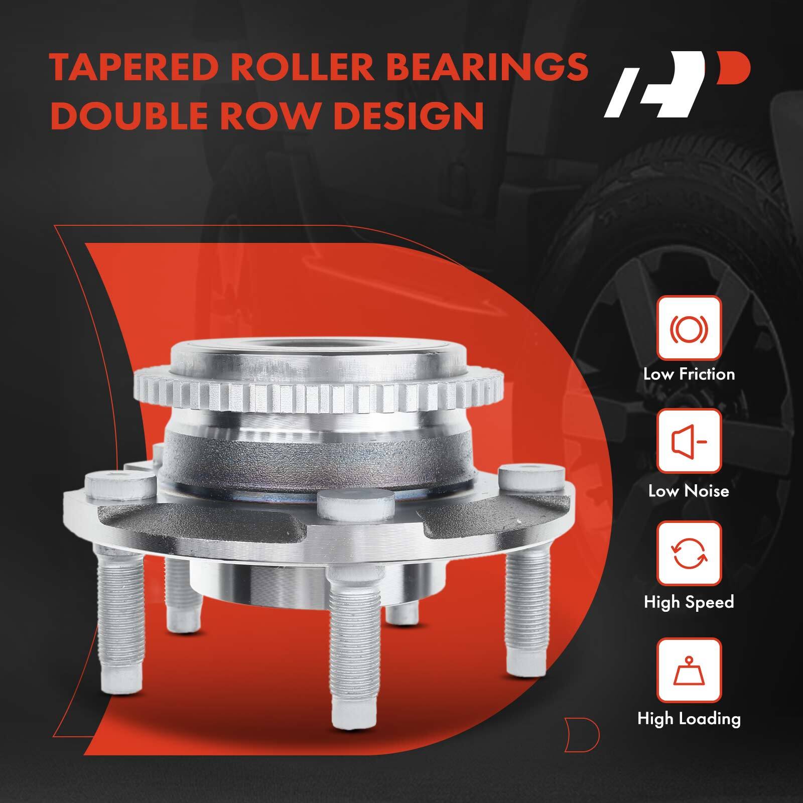 Front Drilled Brake Rotors & Pads + Wheel Hub Bearing for Ford Mustang 99-04 RWD
