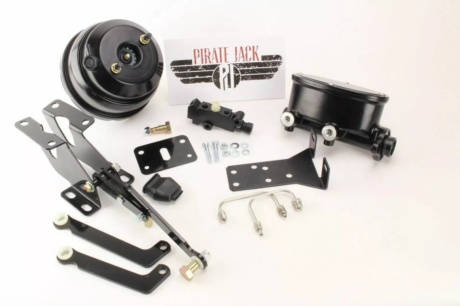 Disc Brake Conversion Kit for Mopar B & E Bodies Red Calipers Black Out Booster