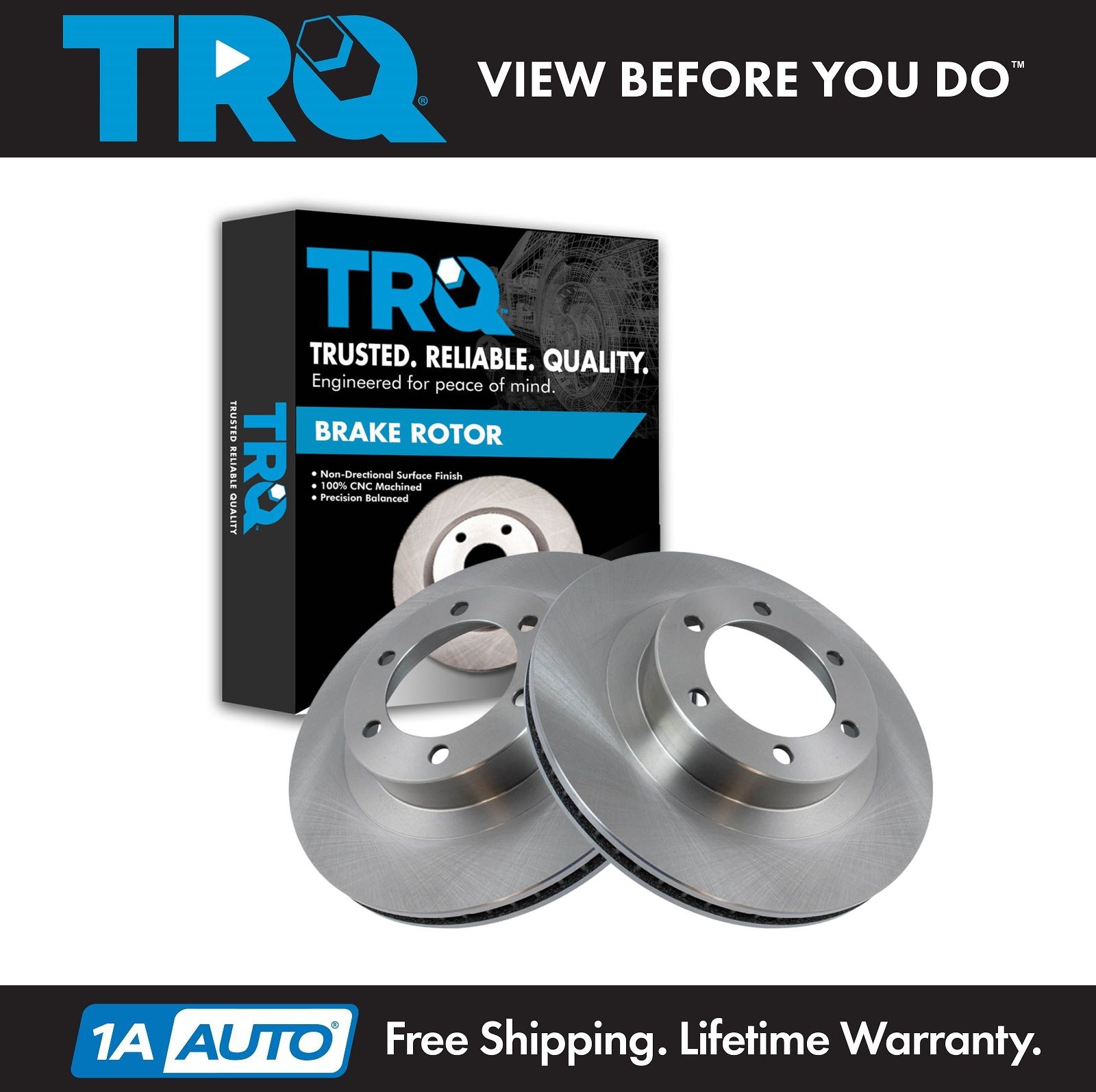 TRQ Front Brake Rotors Set For 2003-2009 Lexus GX470 Toyota 4Runner